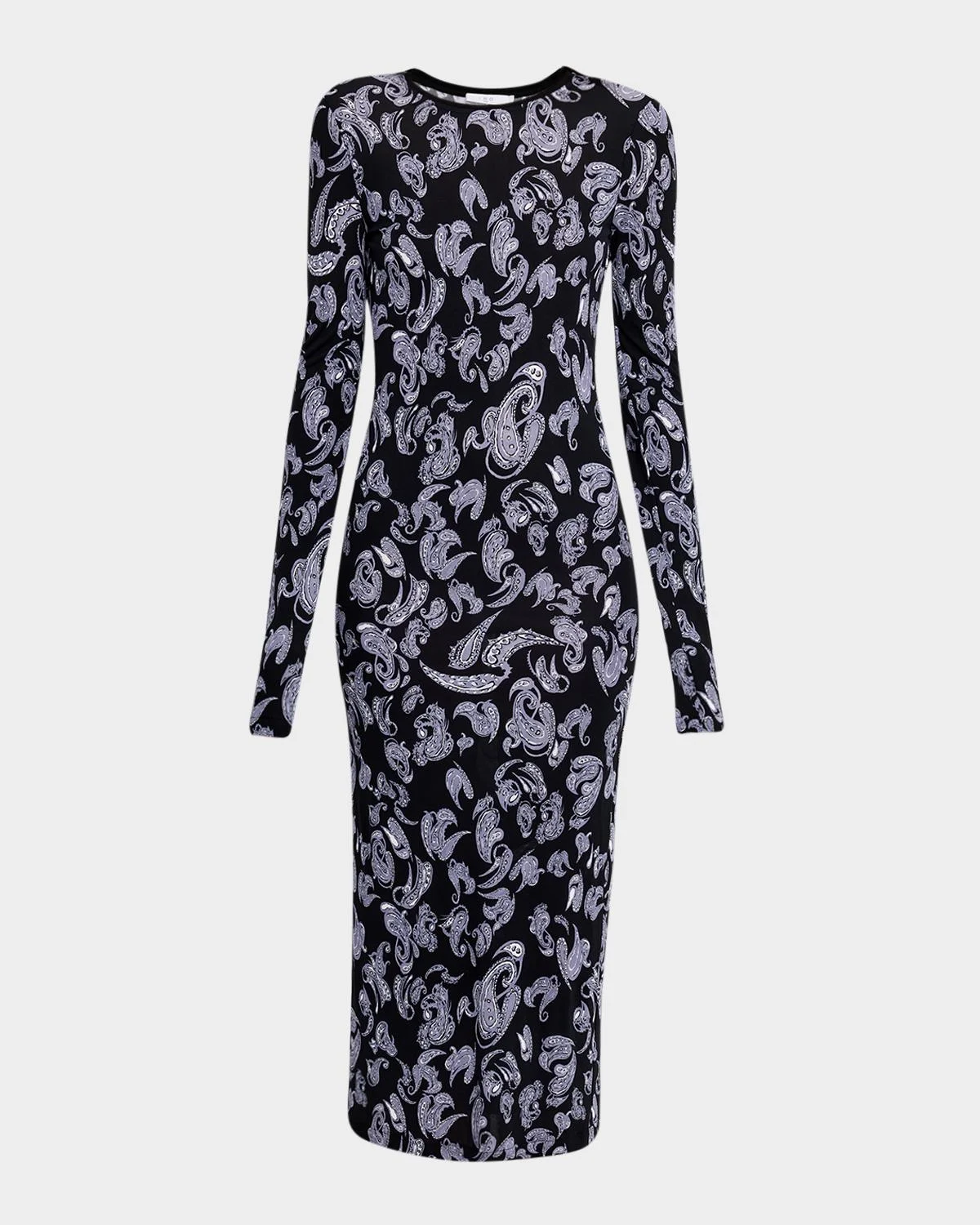 Waiana Long-Sleeve Paisley Midi Dress - 1
