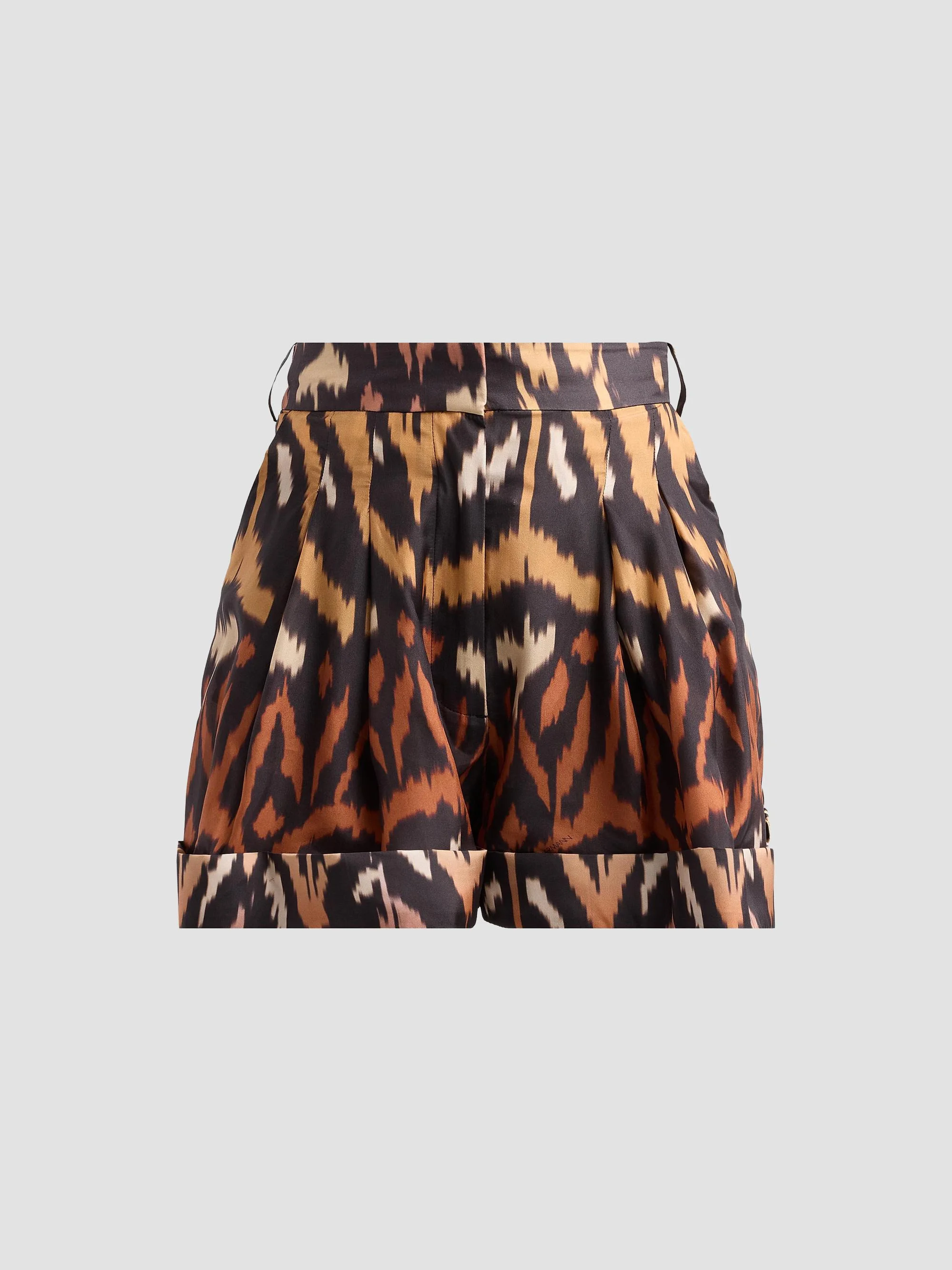Women's Aster Silk Ikat-Inspired Shorts - Charcoal Ikat - 1