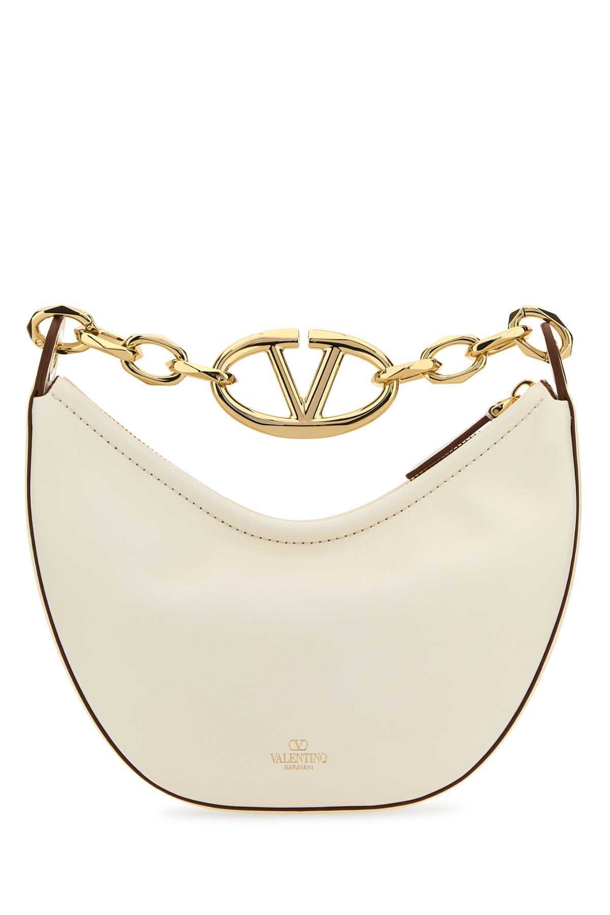 Valentino Garavani Women Ivory Leather Mini Hobo Vlogo Moon Handbag - 3