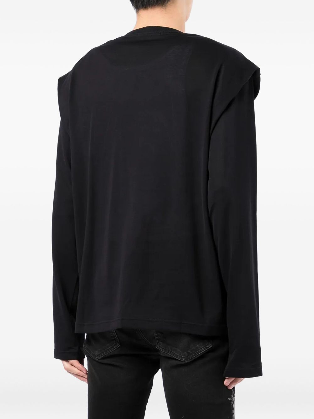 padded-shoulder cotton sweatshirt - 4