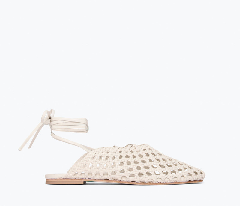 ETTA WOVEN ANKLE LACE-UP FLAT 1