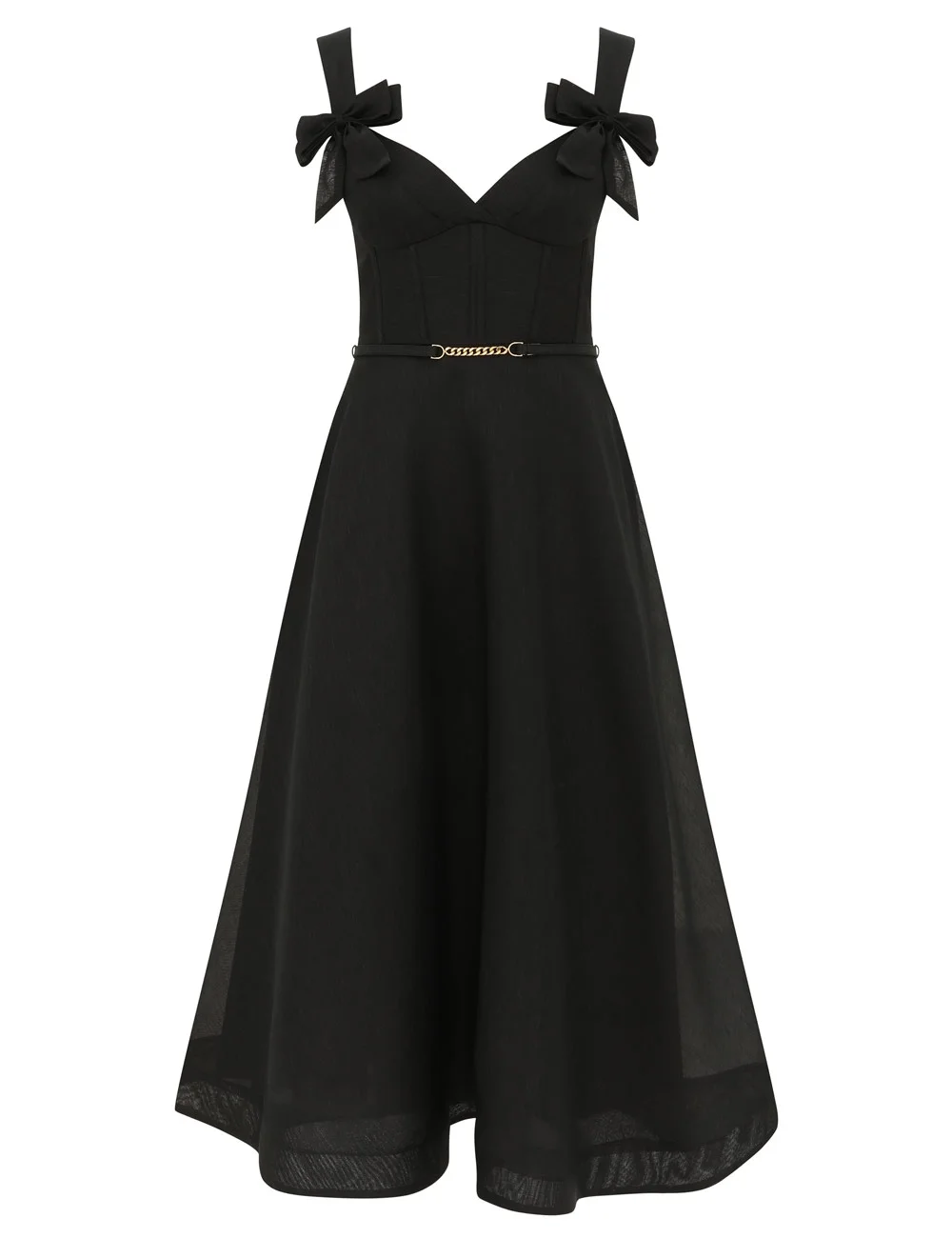 CLASH PRINT BOW MIDI DRESS - 1