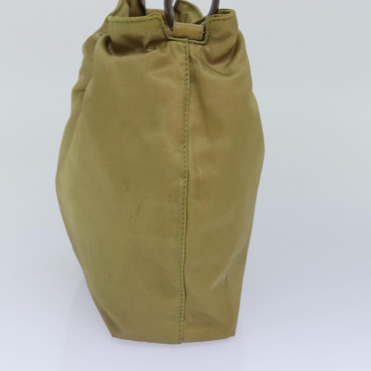 DIOR Maris Pearl Hand Bag Nylon Beige Silver - 5
