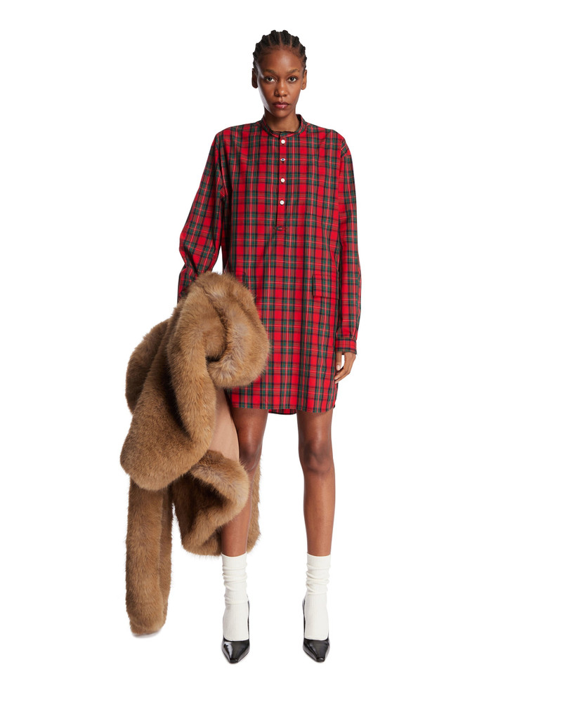 UNDERCOVER Red Tartan Shirt Dress outlook
