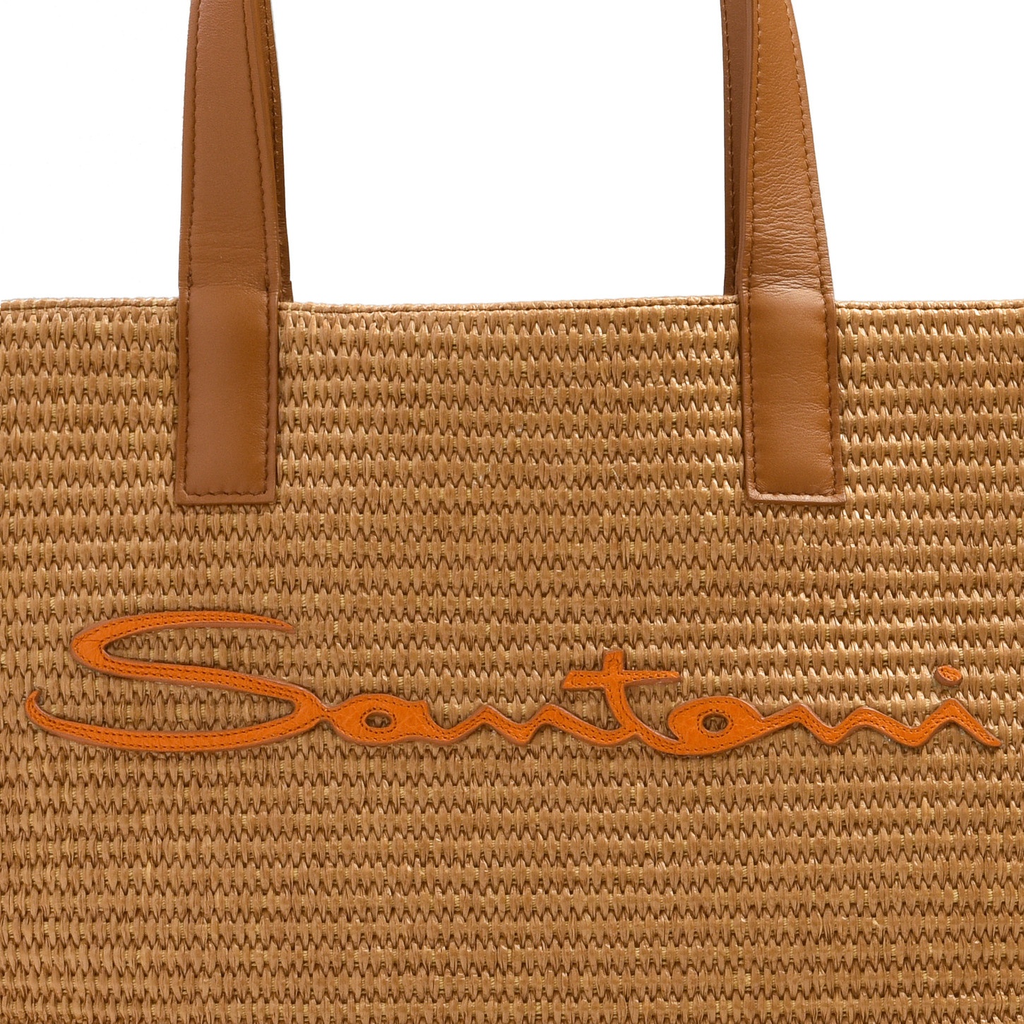 Brown raffia tote bag - 7