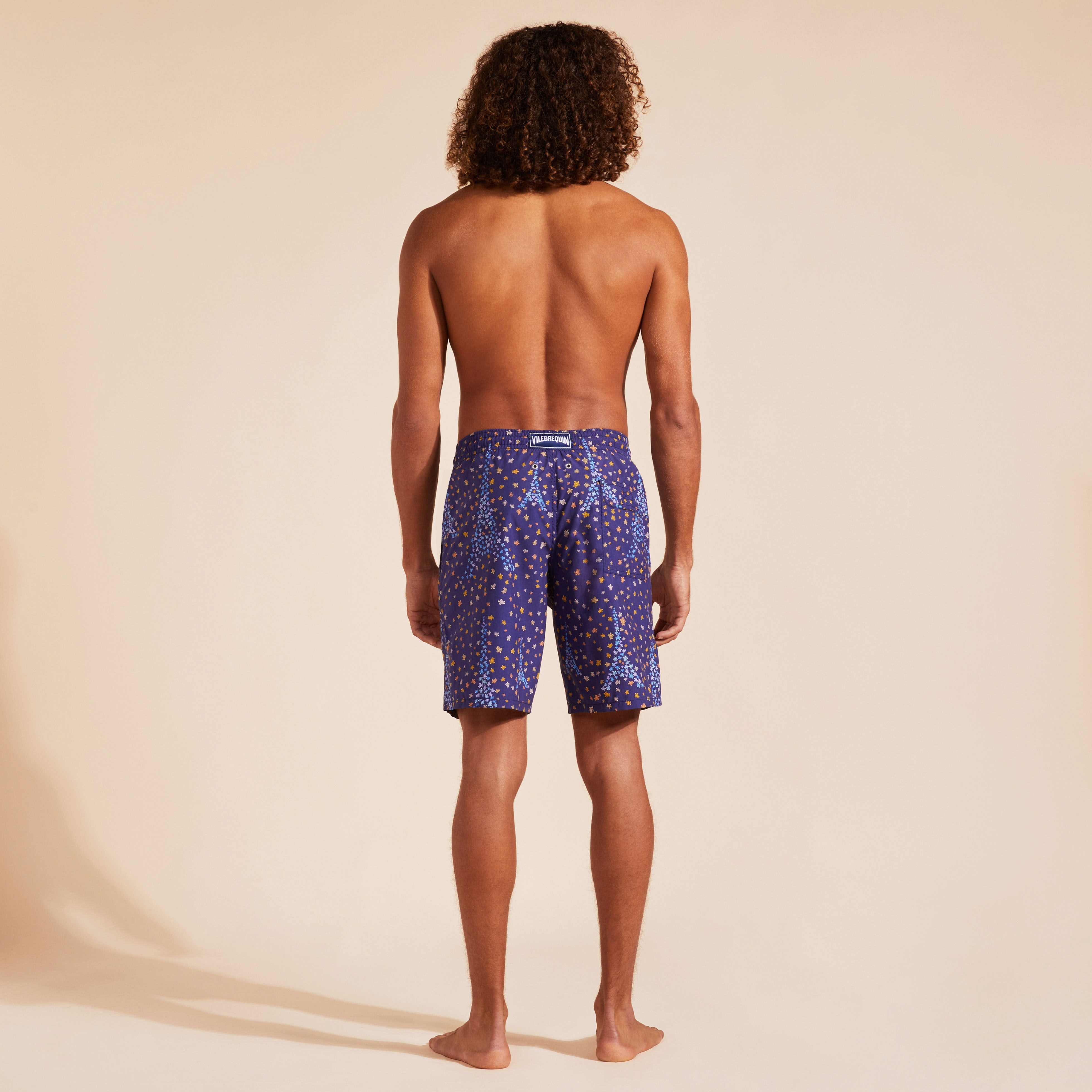 Men Long Swim Trunks Eiffel Turtles - 4