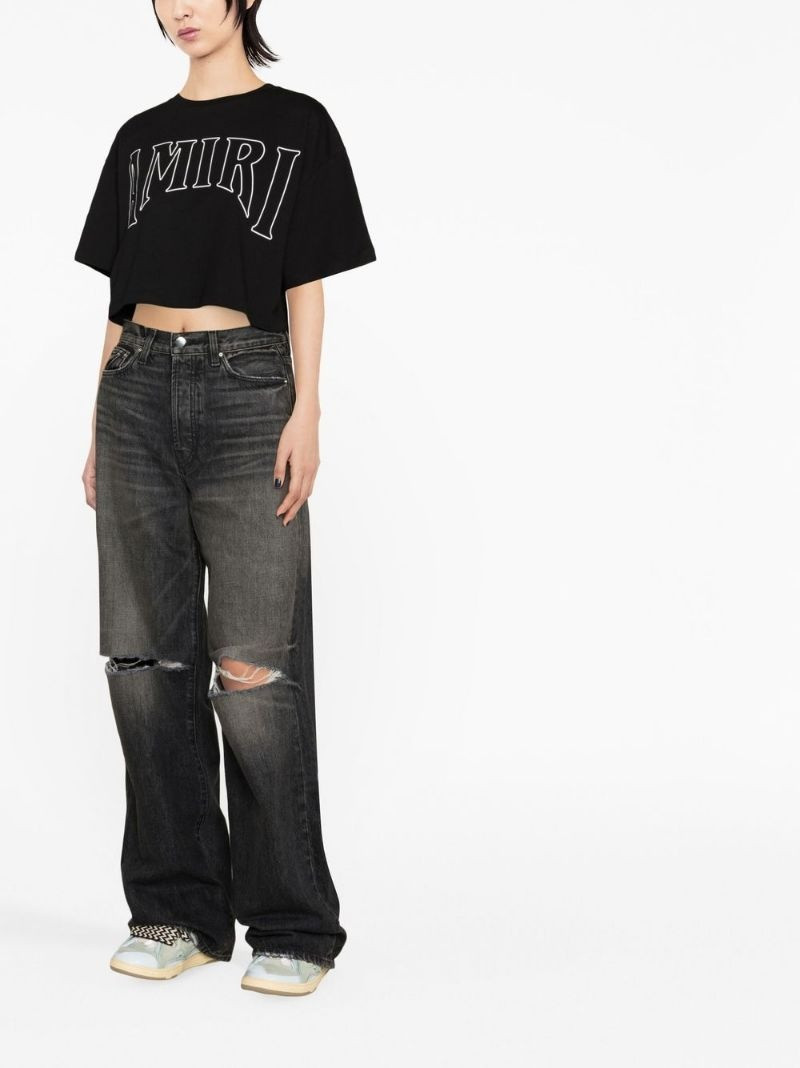 AMIRI graphic logo-print cropped T-shirt outlook