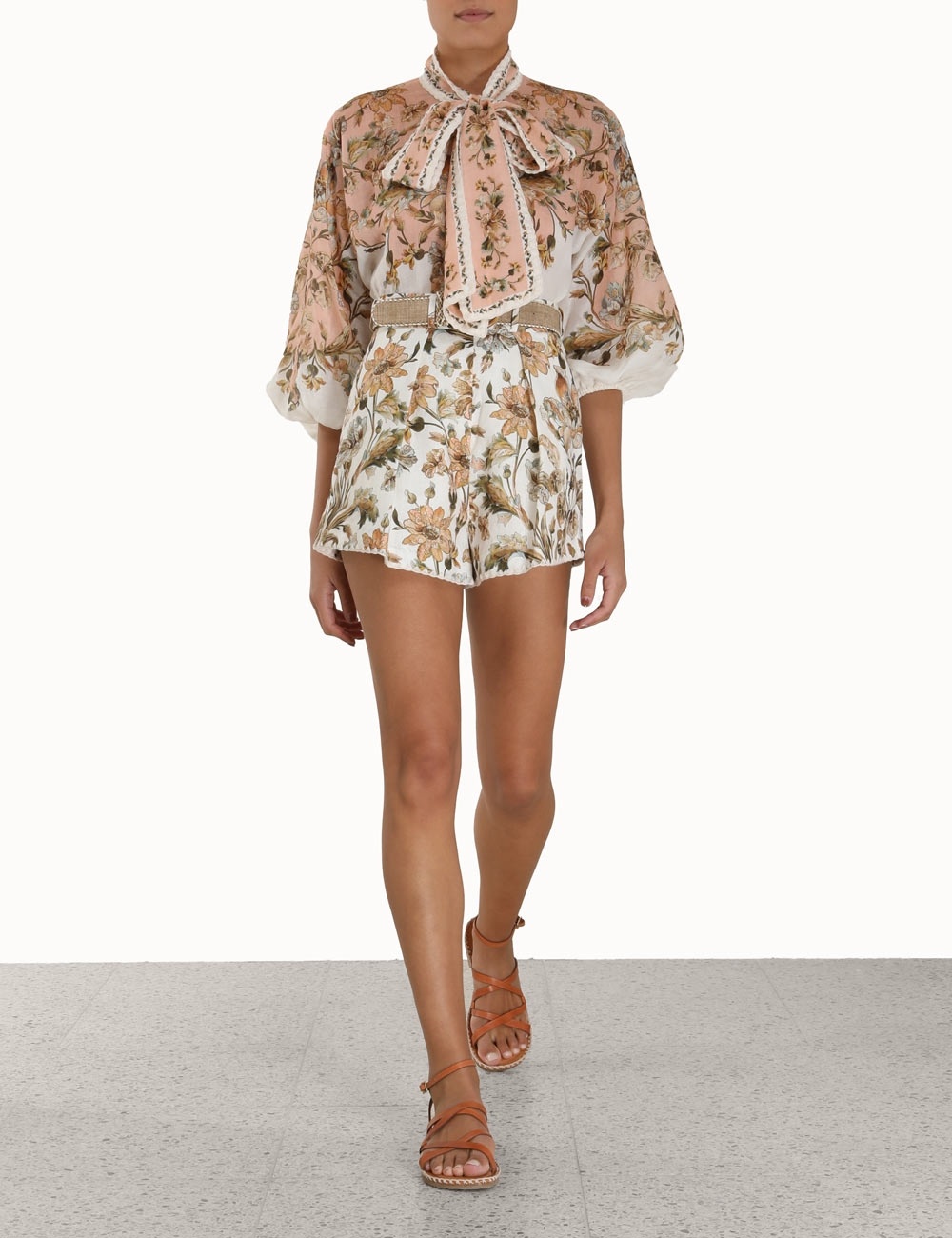 CHINTZ TIE NECK BLOUSE - 3