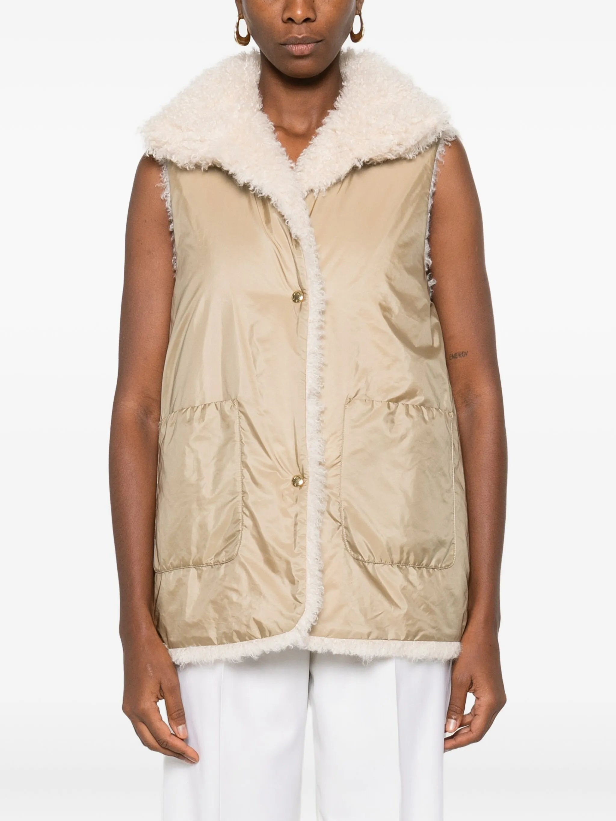 Voue sherpa-collar quilted jacket - 6