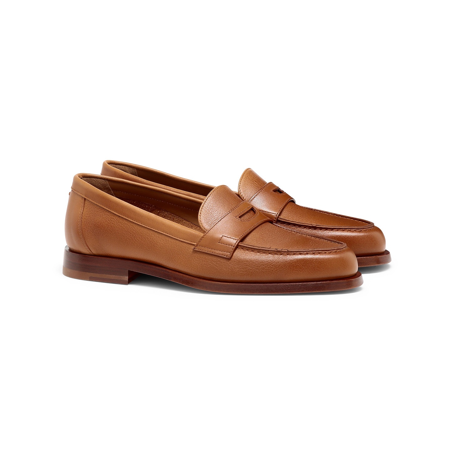 Women's light brown leather penny loafer - 3
