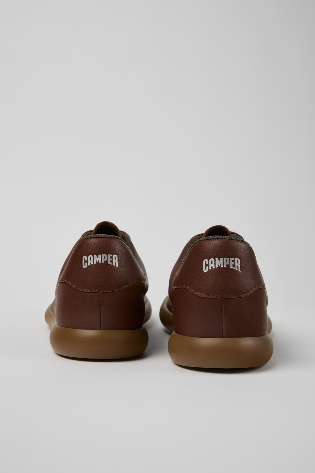 Brown Leather Sneakers for Men. - 3