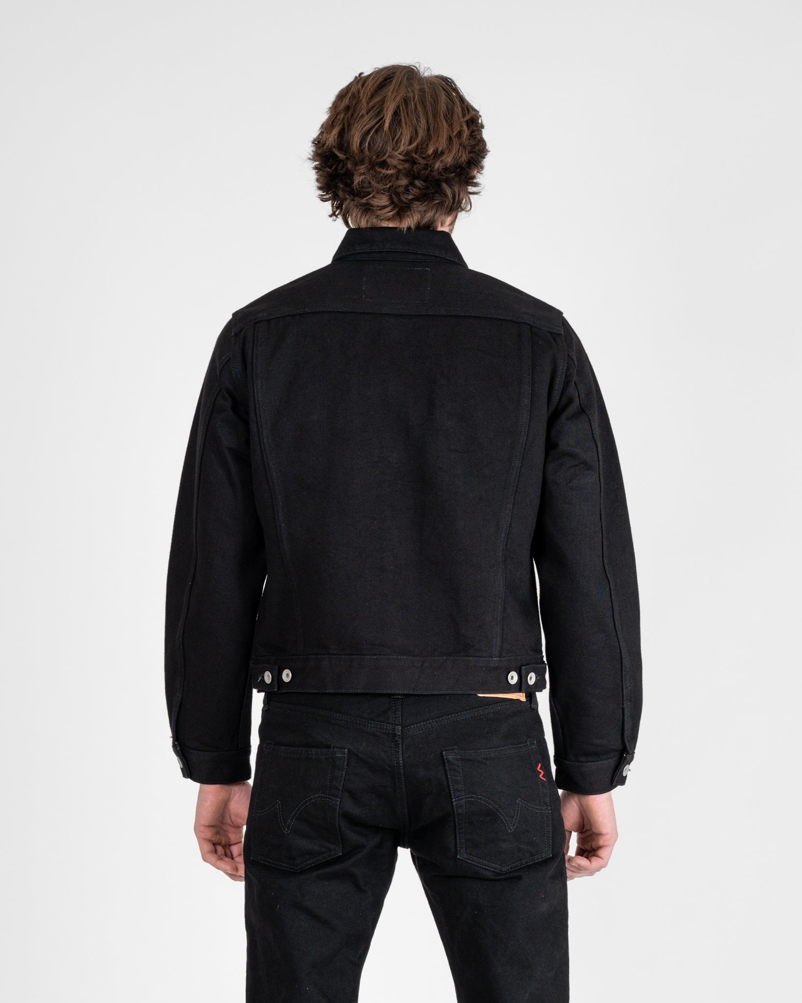 IH-526-SBG 21oz Selvedge Denim Modified Type III Jacket - Superblack (Fades To Grey) - 3