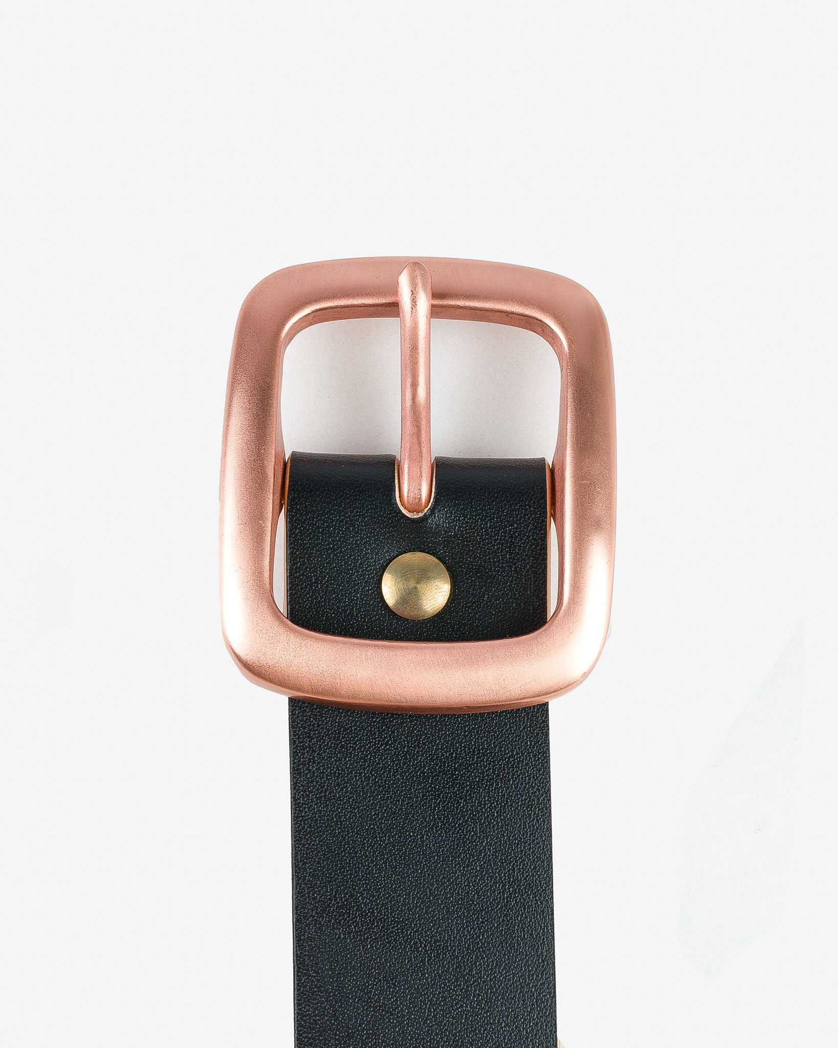 OGL-BELT-COP-BLK OGL Single Prong Copper Garrison Buckle Leather Belt - Hand Dyed Black - 2