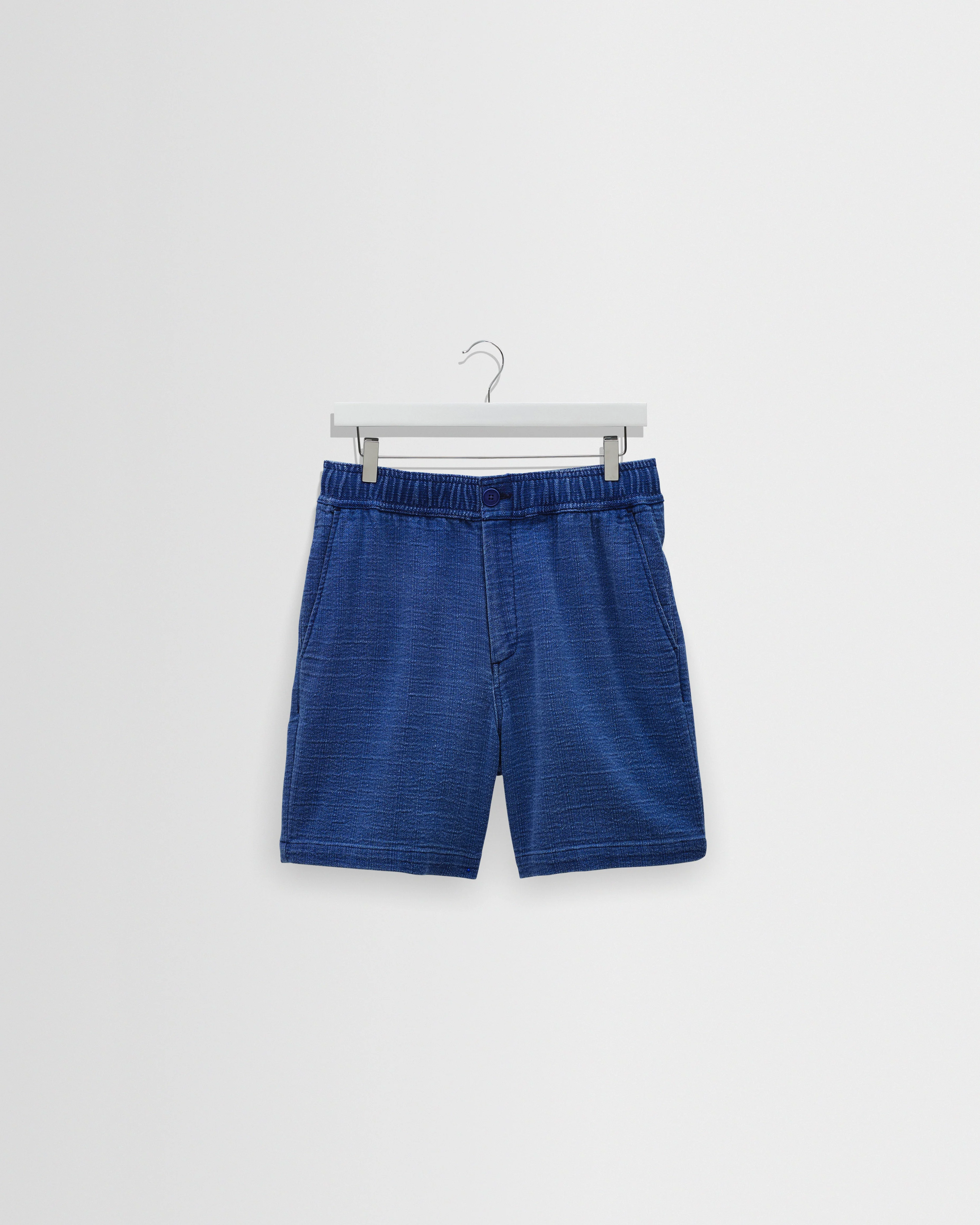 Kurt - Indigo Dobby Textured Organic Cotton Shorts - 1