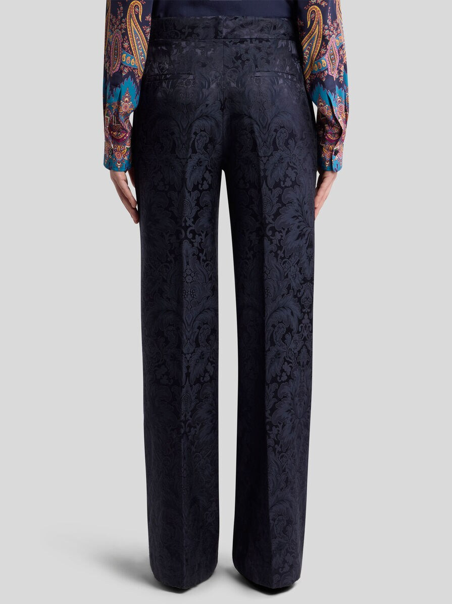 SILK-BLEND JACQUARD PALAZZO TROUSERS - 5