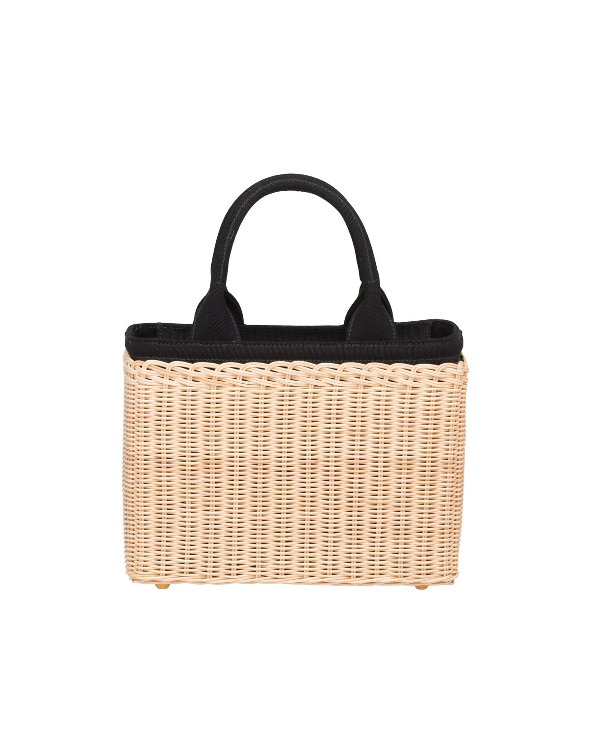 Wicker and canvas tote - 4