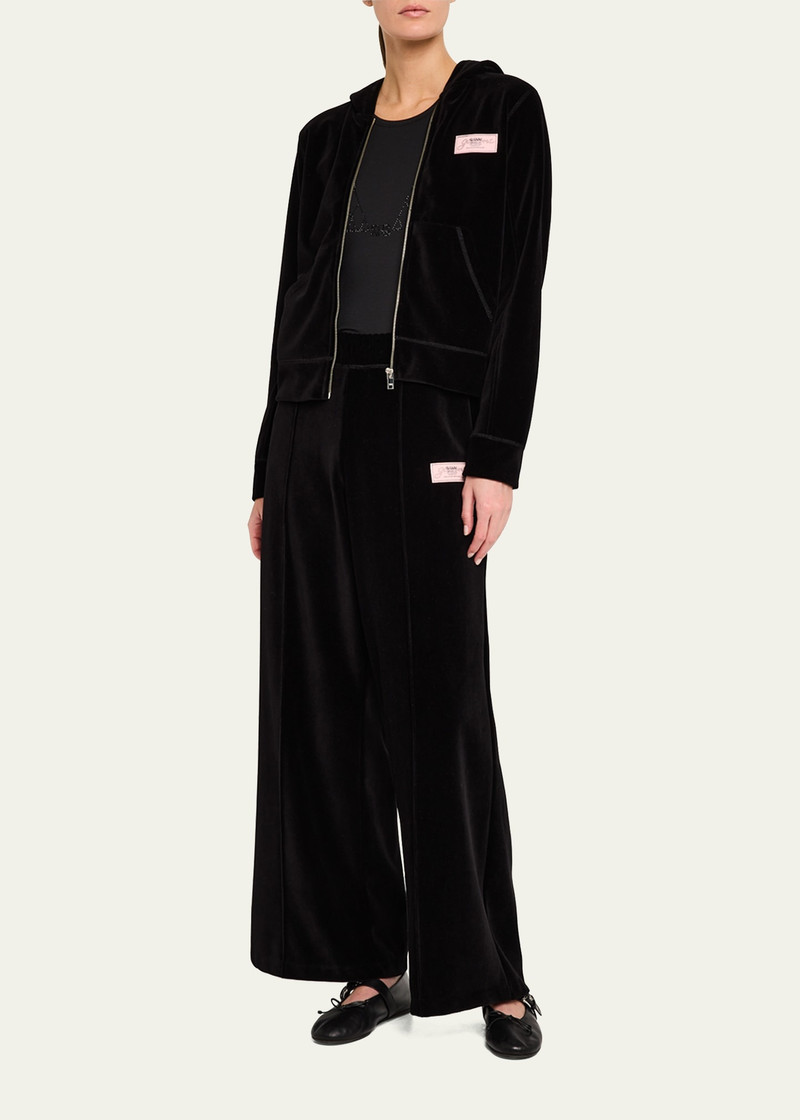 GANNI Heavy Velour Zip Hoodie outlook