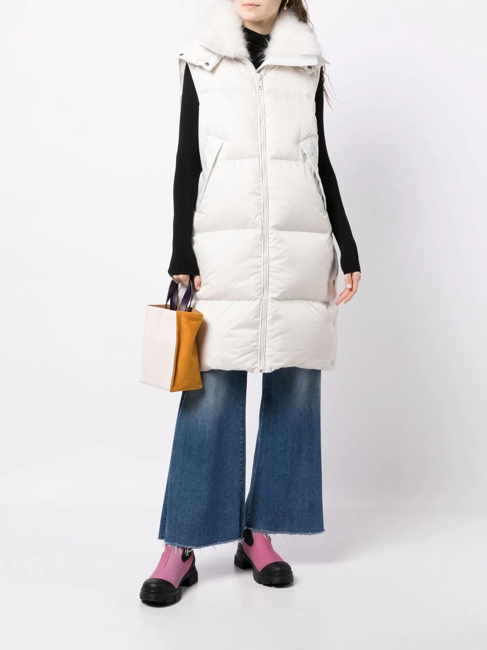 padded-design zipped coat - 6