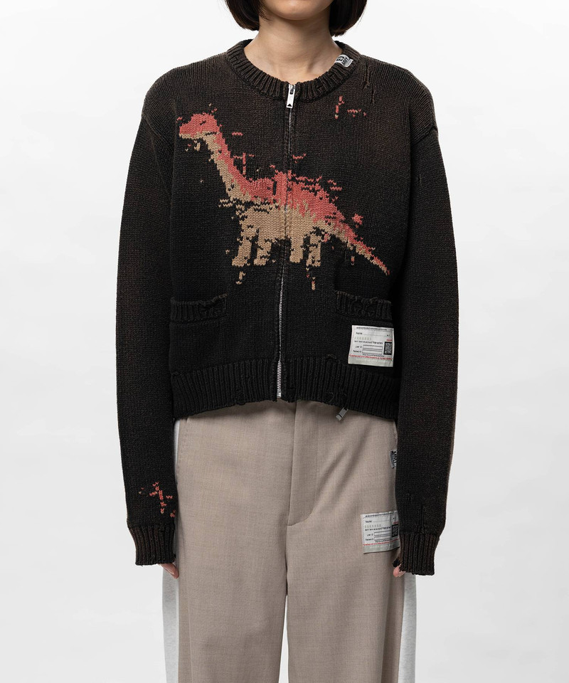 Dinosaur Jacquard Knit Cardigan 8