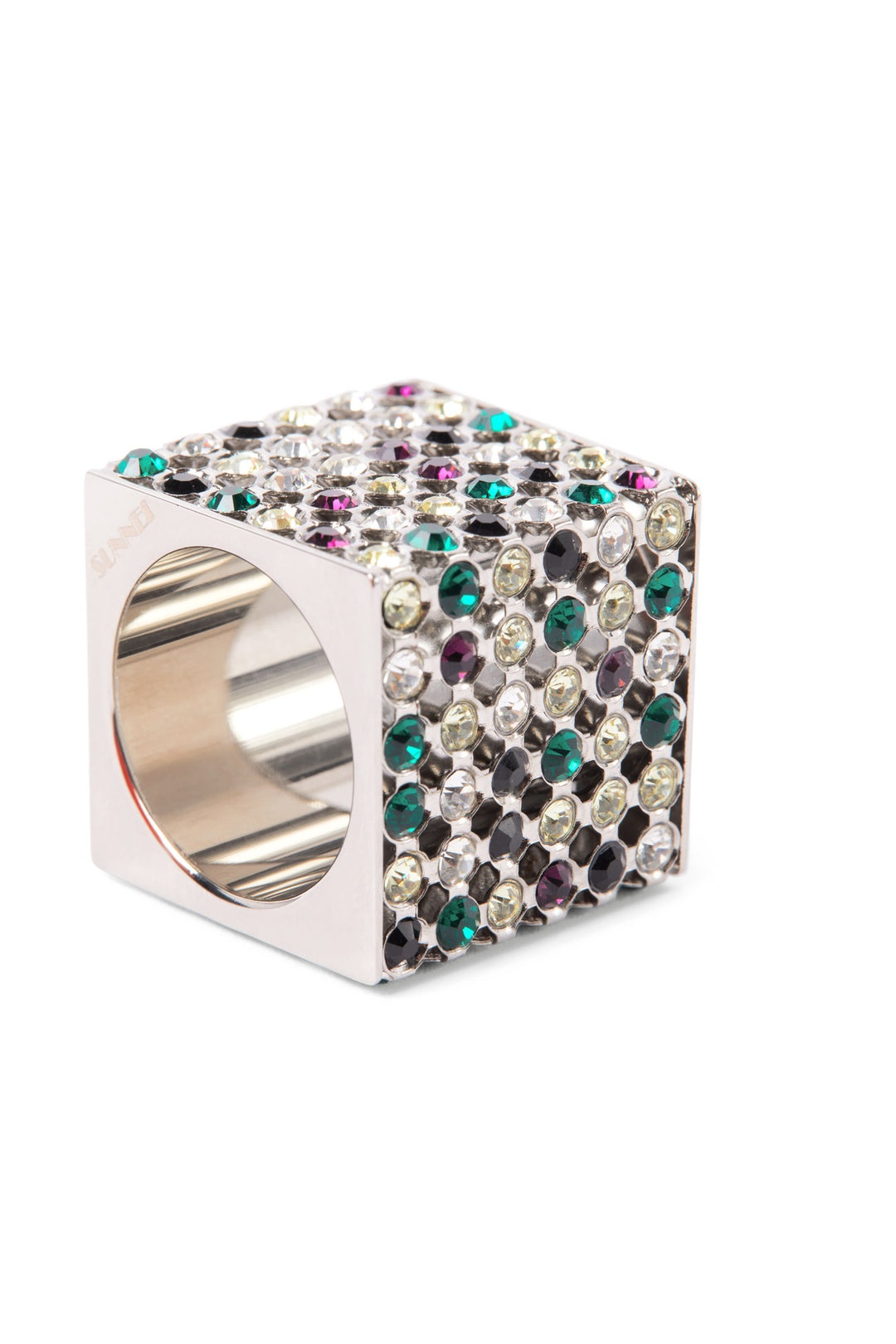 GIOSTRA SILVER CUBE RING / multicolor - 2
