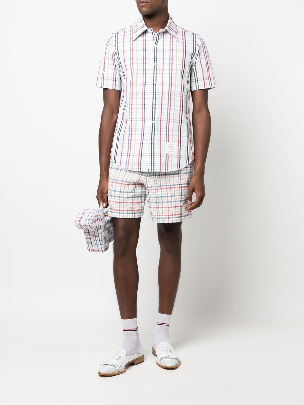 gingham-check short-sleeve shirt - 2
