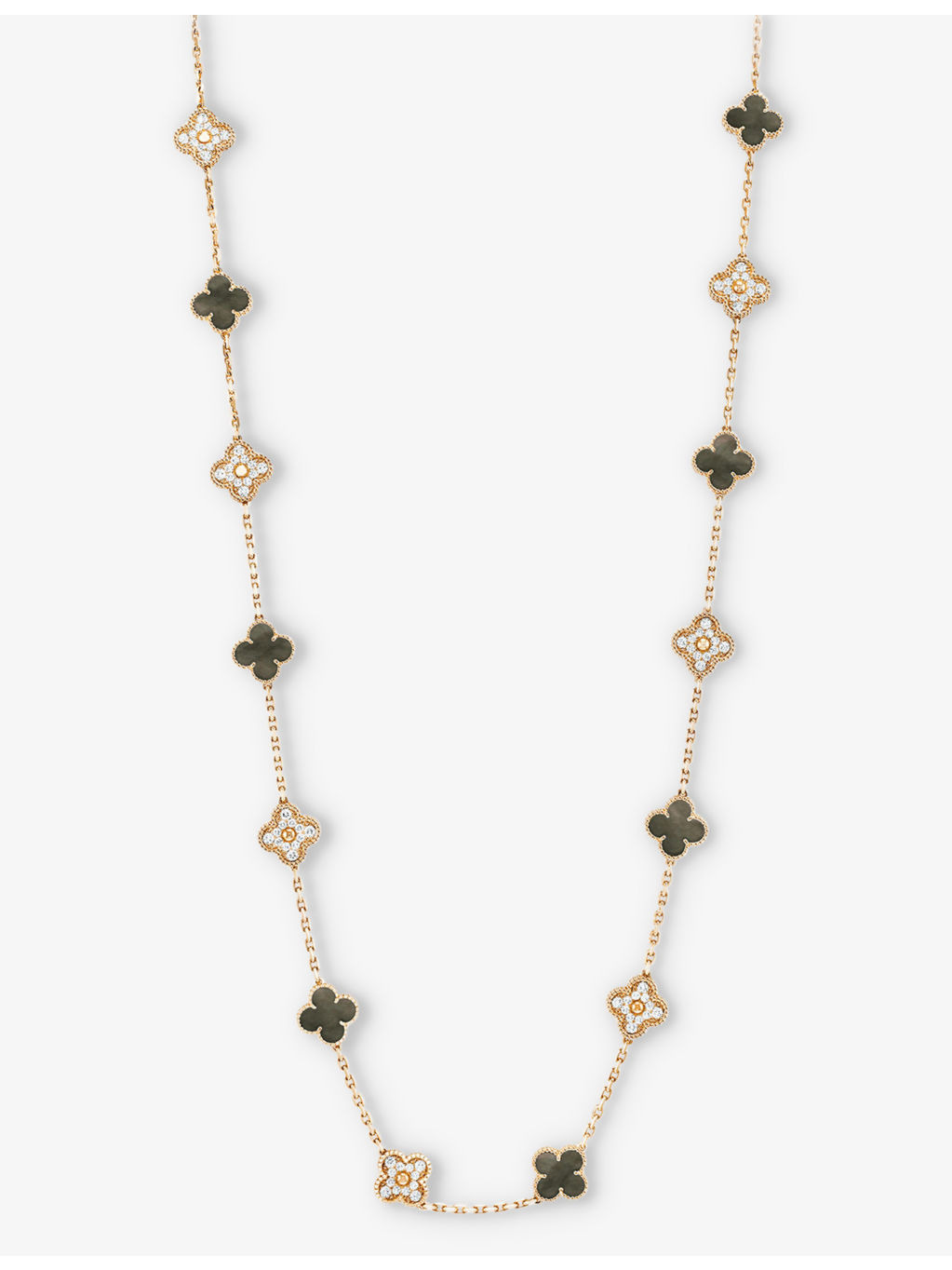 Vintage Alhambra rose-gold, mother of pearl and 4.83ct diamond necklace - 2