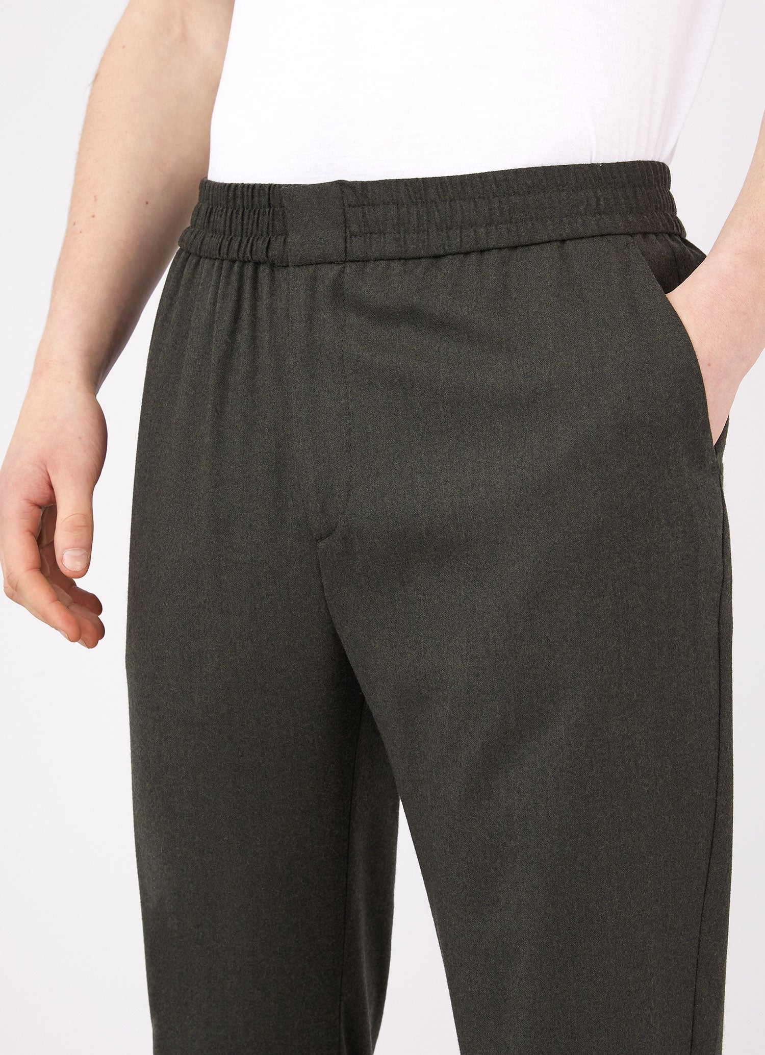 Wool Flannel Drawstring Trouser - 5