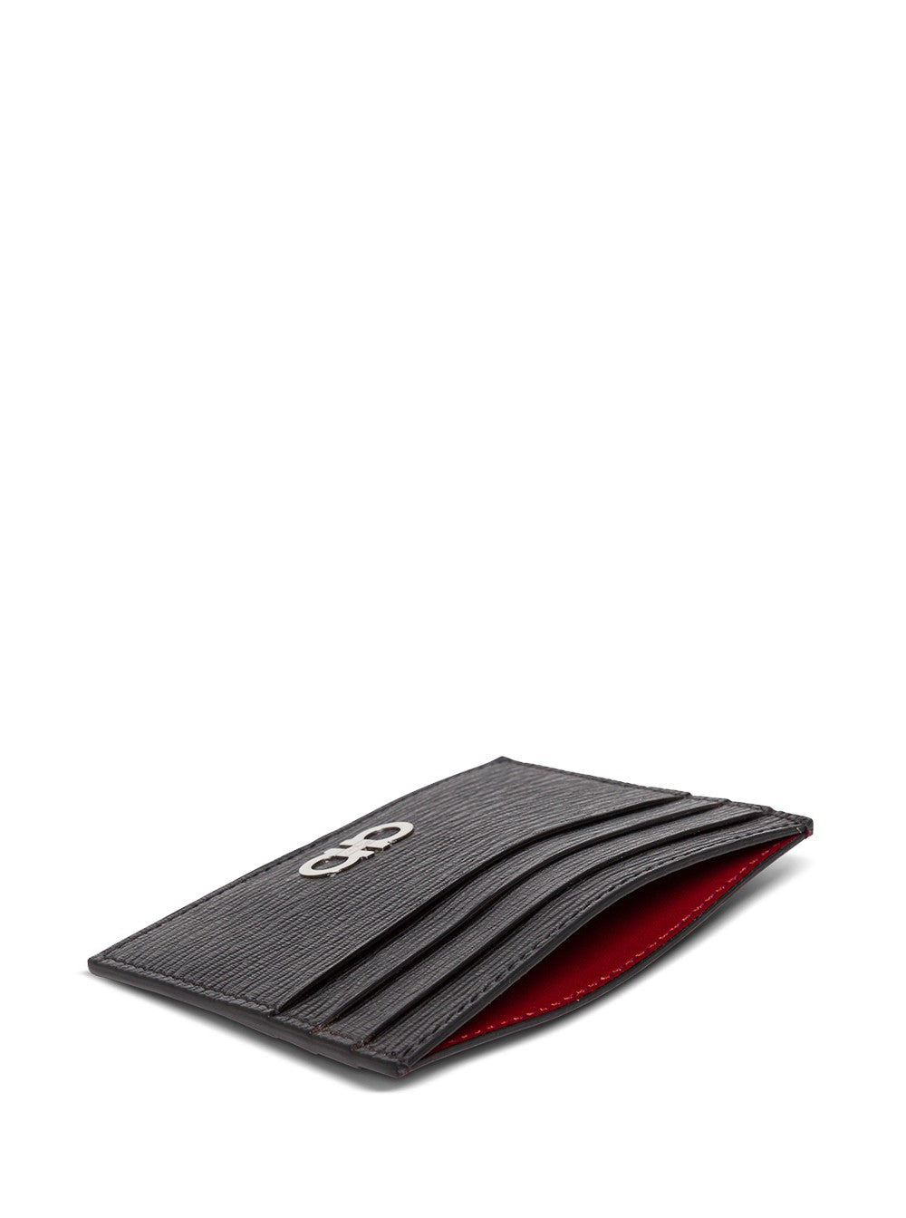 Ferragamo Men Salvatore Ferragamo Man's Revival Black  Leather Card Holder With Gancini Buckle - 3
