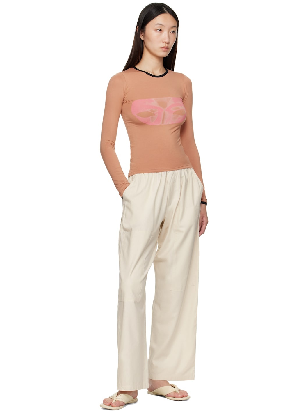 Beige Alloy Long Sleeve T-shirt - 4