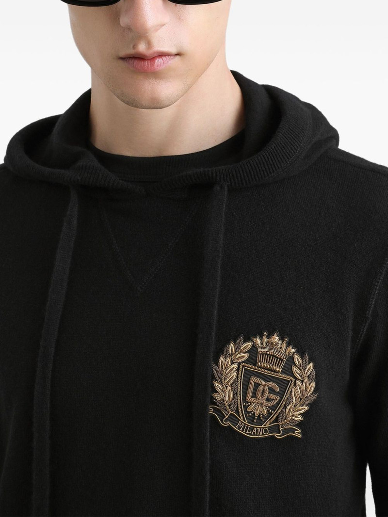 logo-appliqué cashmere hoodie 5