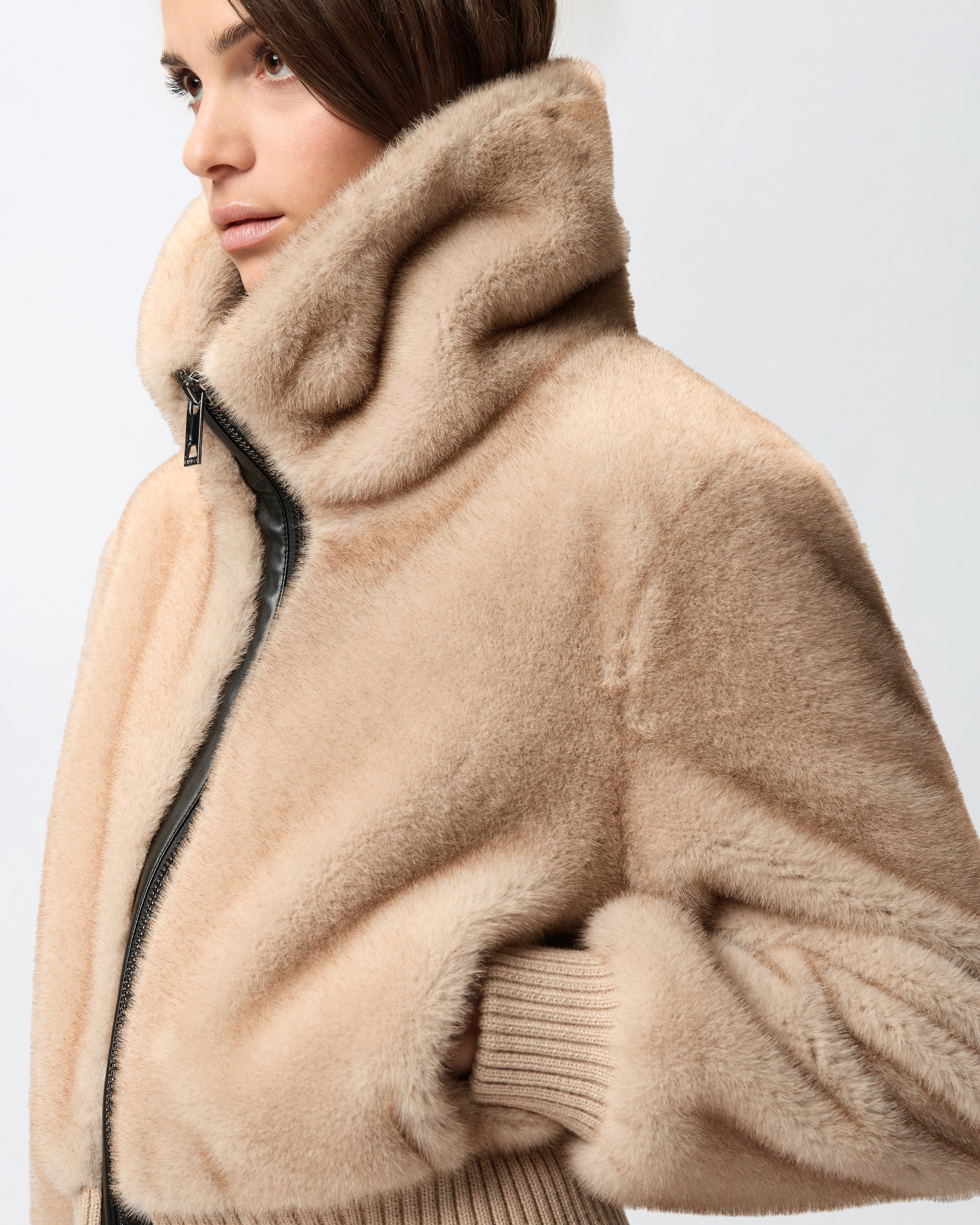 FAUX FUR BOMBER JACKET - 5