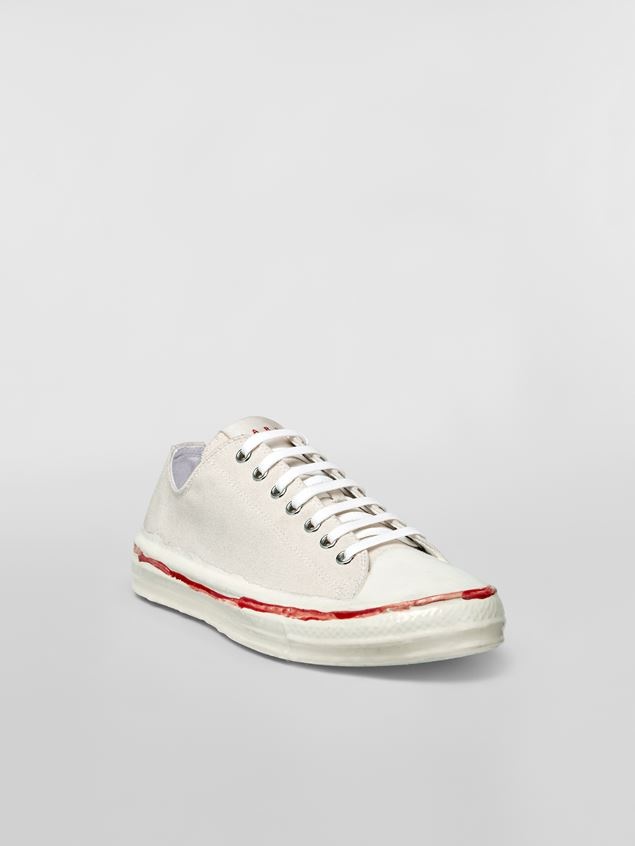 MARNI GRAFFITI LOW-TOP SNEAKER GOOEY IN CANVAS WITH PARTIAL RUBBER COATING - 2