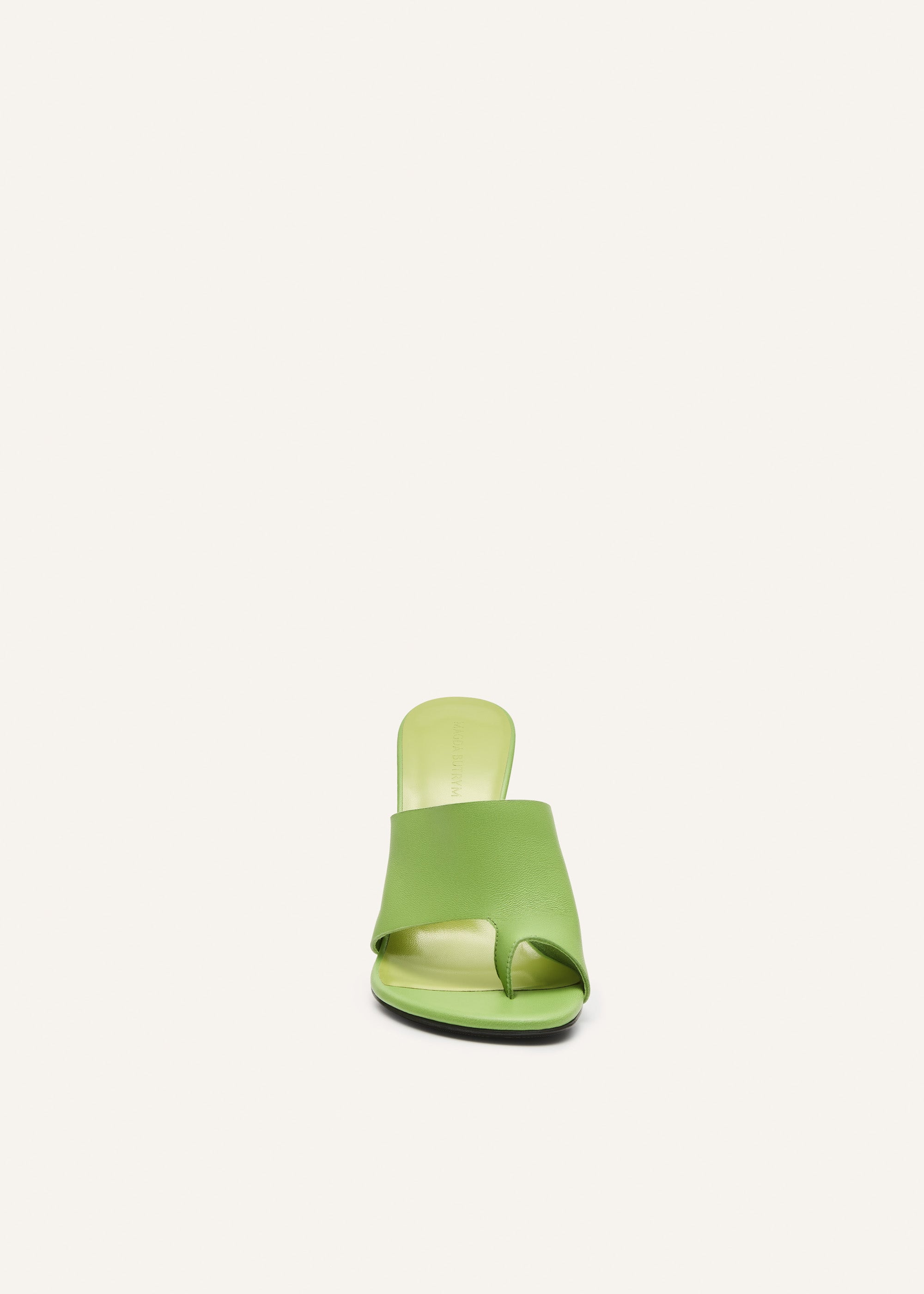 Flare heel thong sandals in light green - 3