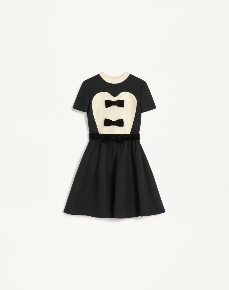 CREPE COUTURE SHORT DRESS WITH BOWS - 1