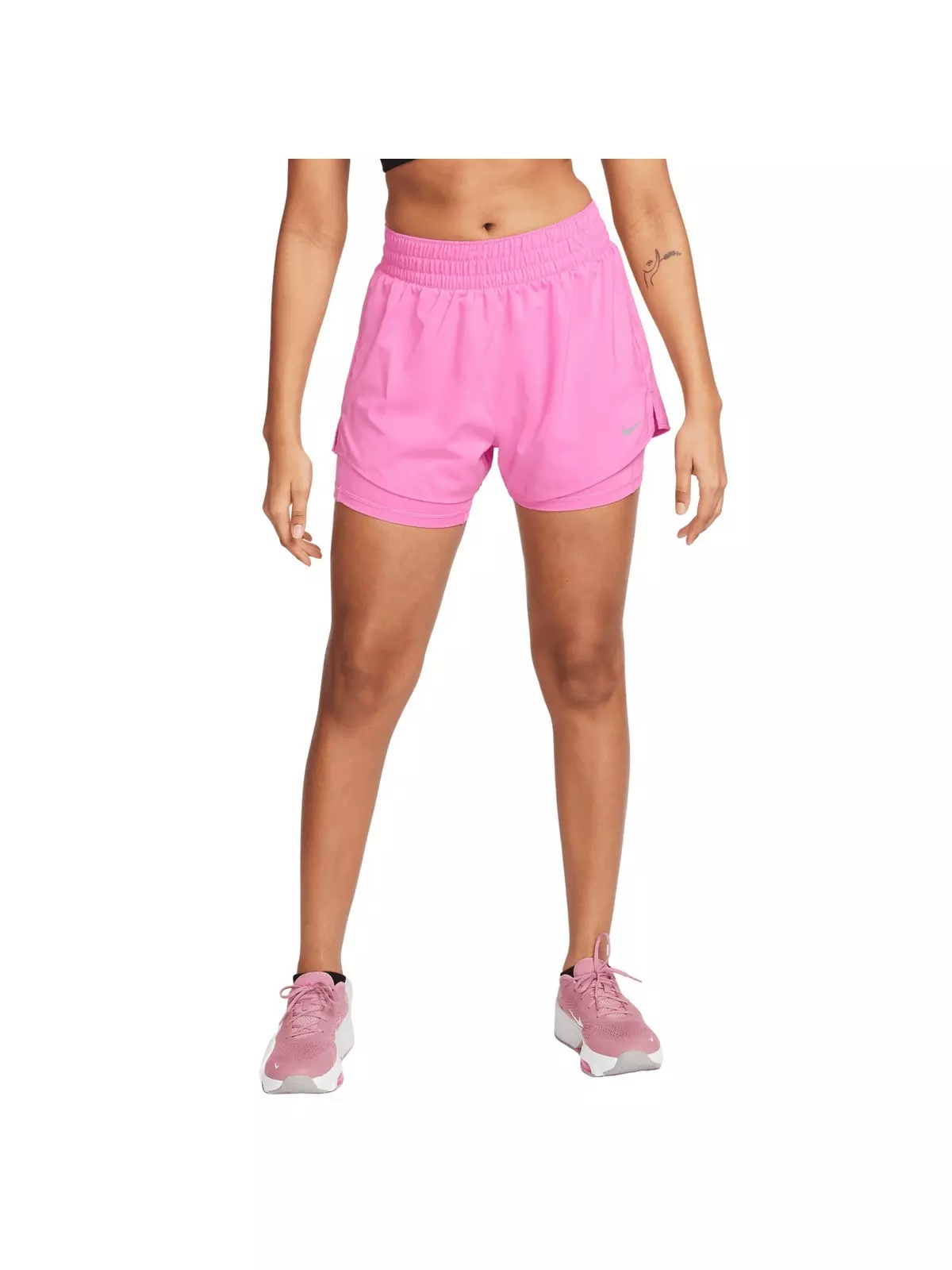 Women's One Dri-FIT High-Waisted 3" 2-in-1 Shorts -Pink - 3