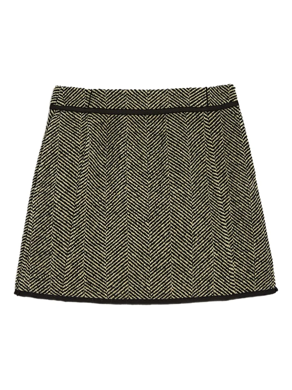 herringbone-patterned mini skirt - 1
