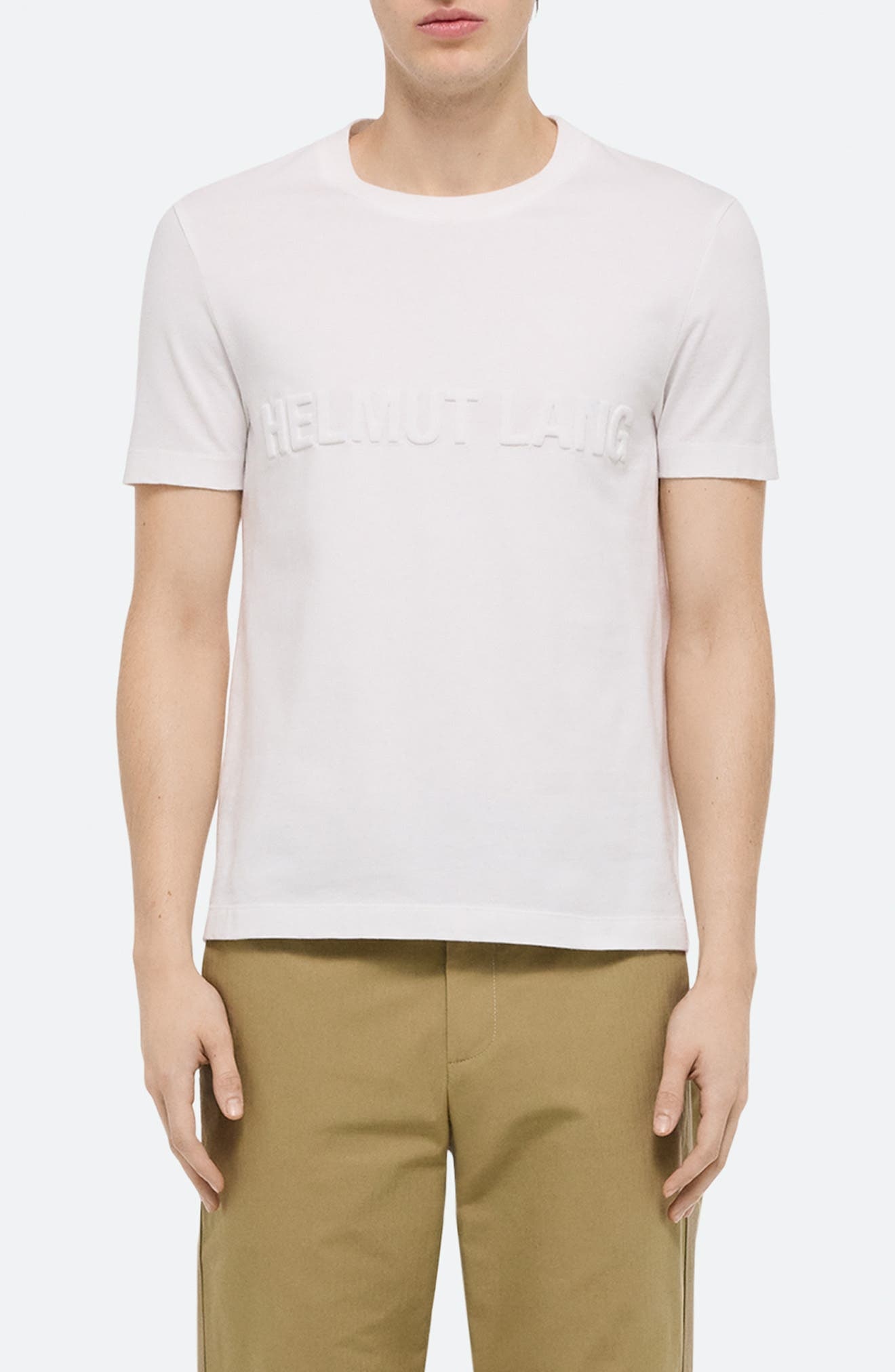 Helmut Lang Embossed Logo T-Shirt in Optic White at Nordstrom - 1