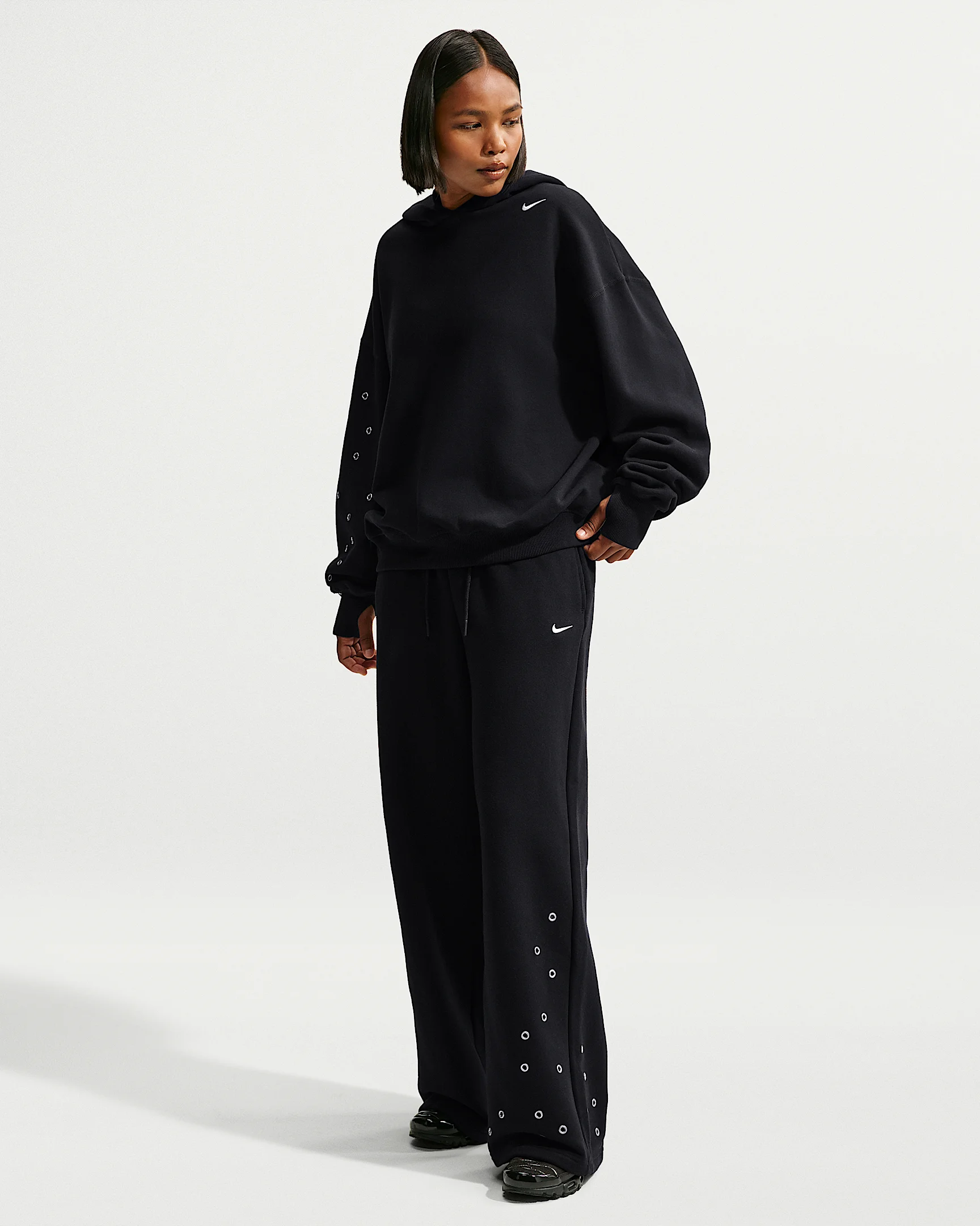 Nike Studio Fleece Medium Weight Women's Mid-Rise Wide-Leg Pants - 1