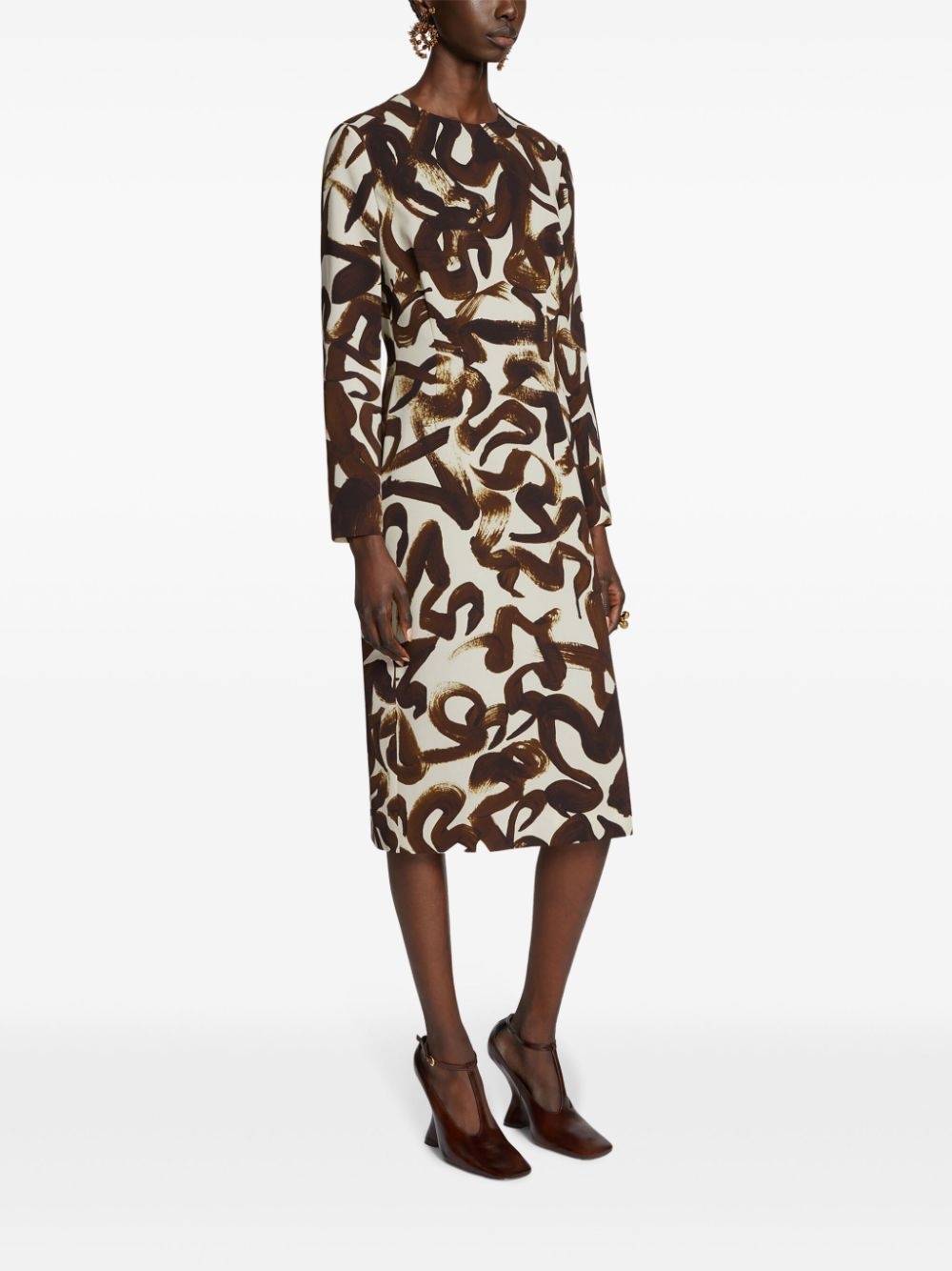 printed shift midi dress - 3