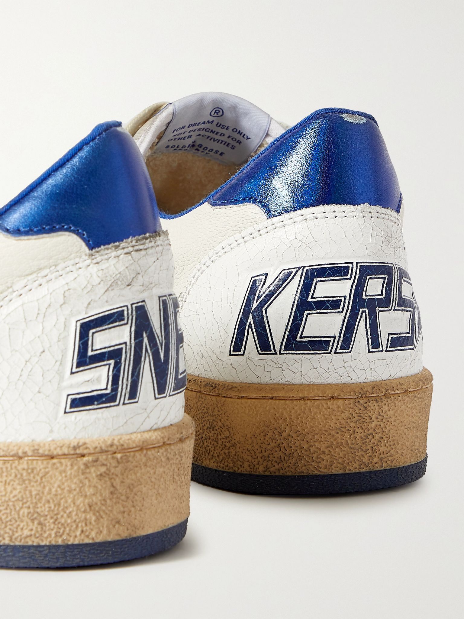 Ball Star Distressed Leather Sneakers White - 5