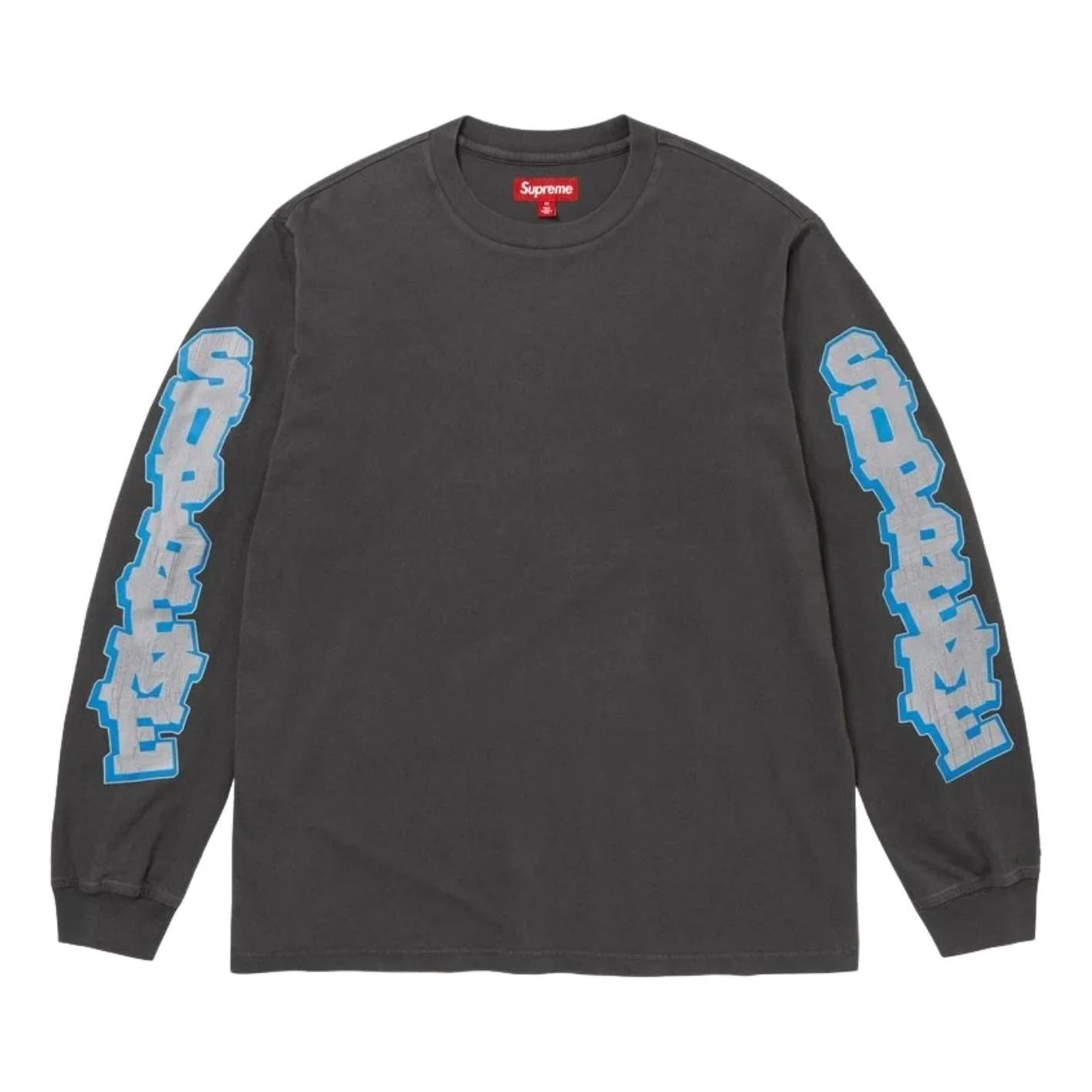 Supreme SS26 Cracked Sleeve L/S T-Shirt 'Washed Black' SUP-SS26-042-BLK - 1