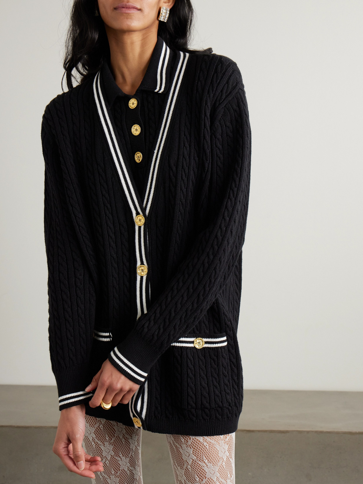 Cable-knit Cotton Cardigan - 4