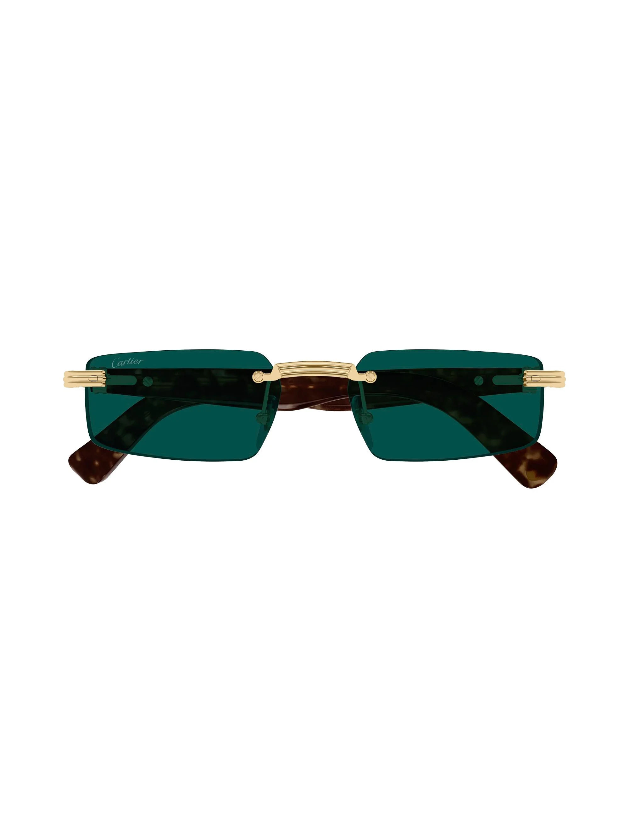 Men's Première De 55MM Rectangular Sunglasses - Gold Green - 1