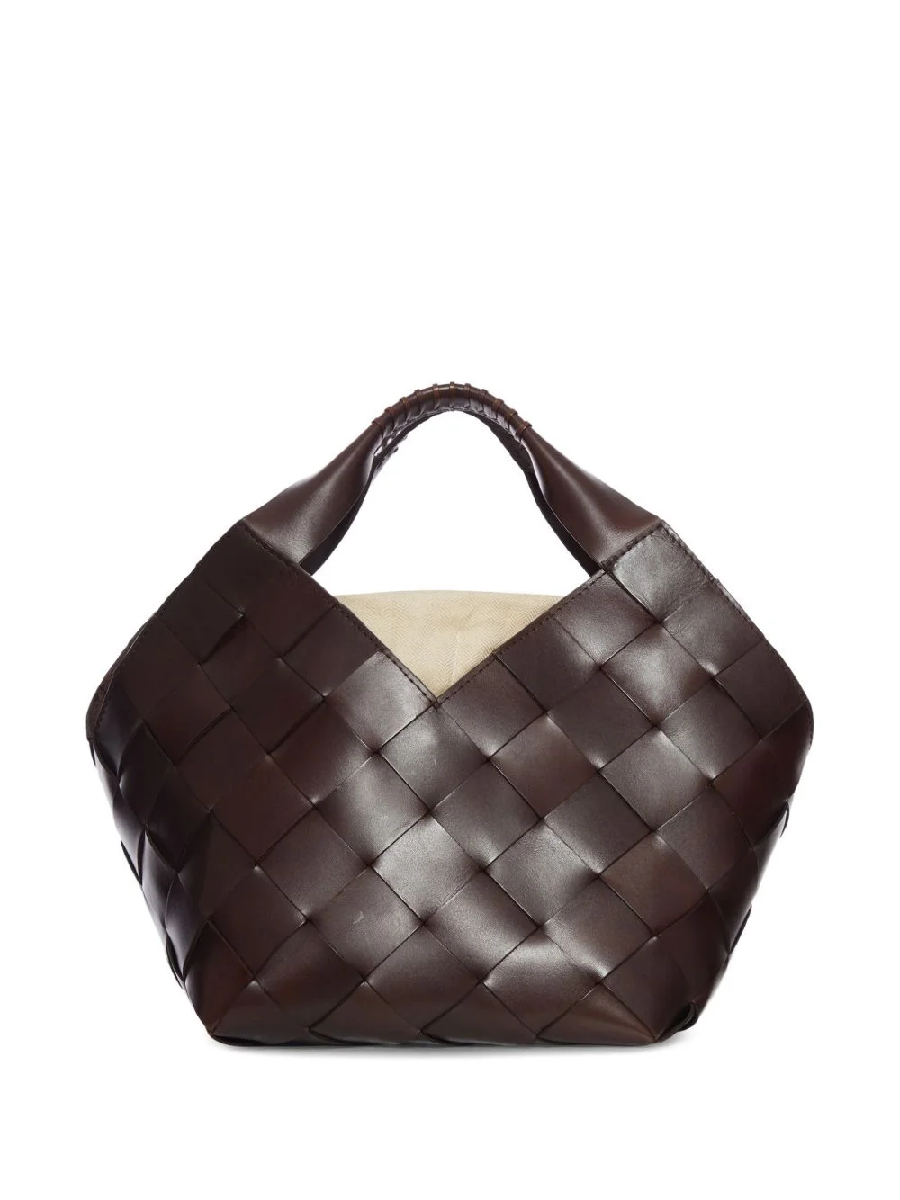 small woven-design tote bag - 1