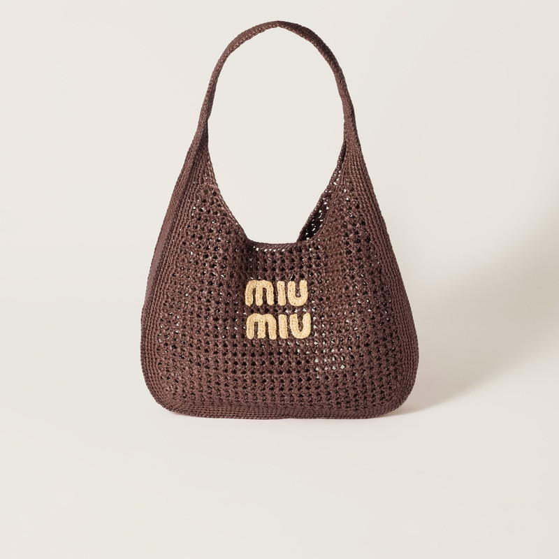 Raffia-effect woven hobo bag 1
