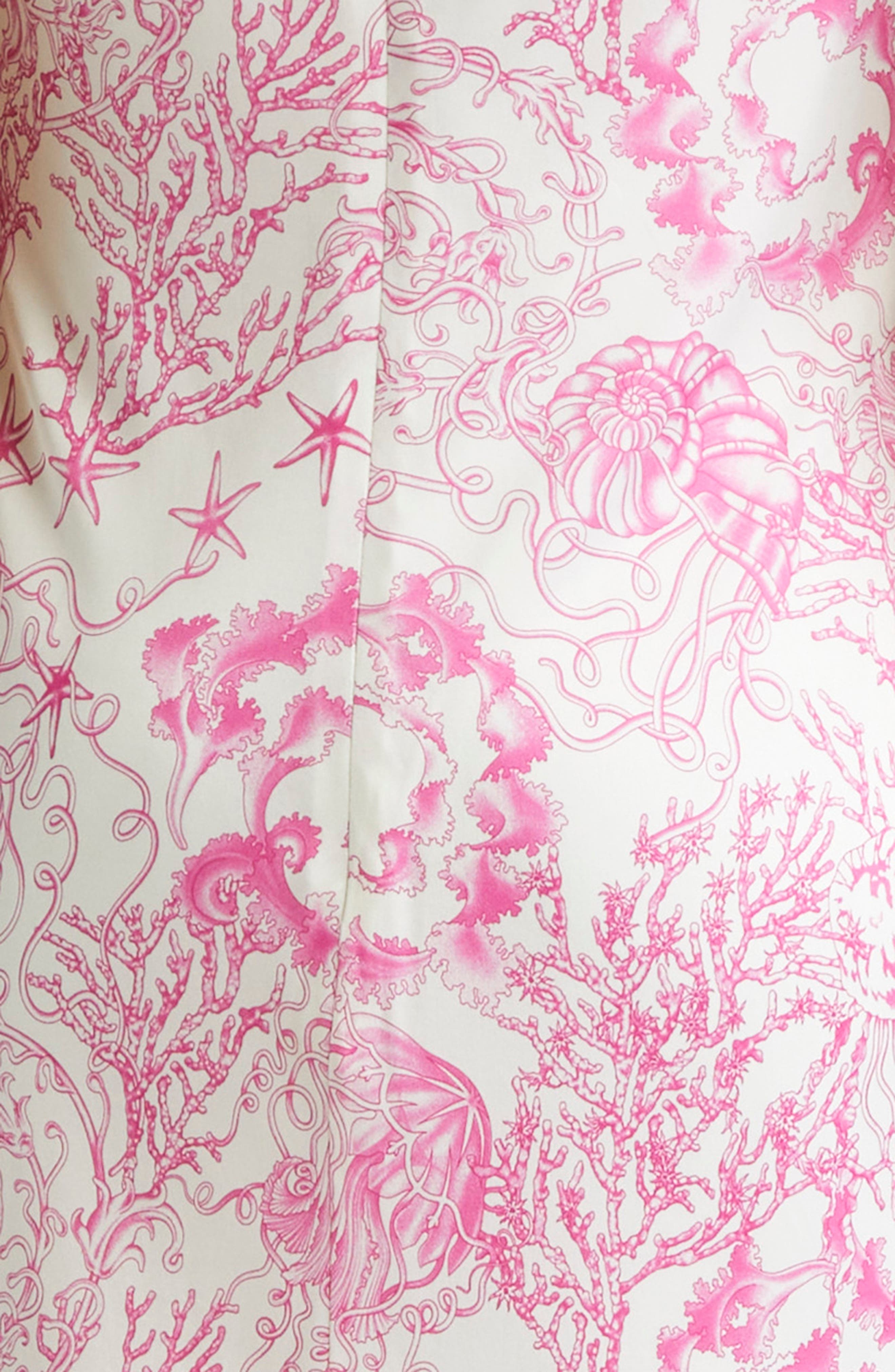 Versace Underwater Barocco Liquid Jersey Minidress in Eggshell Dragonfruit at Nordstrom - 6