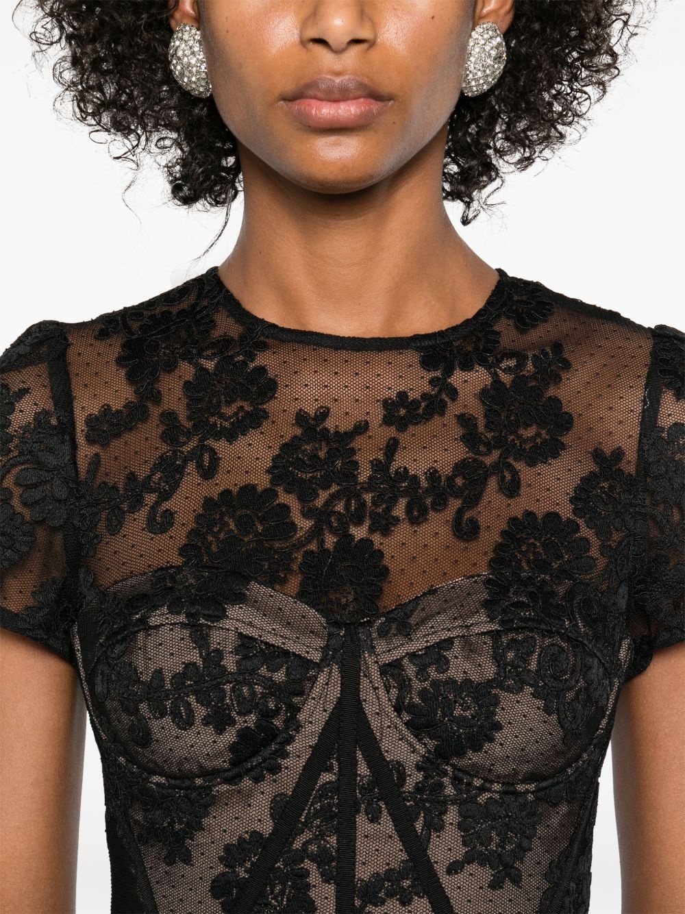lace bustier-style top - 5
