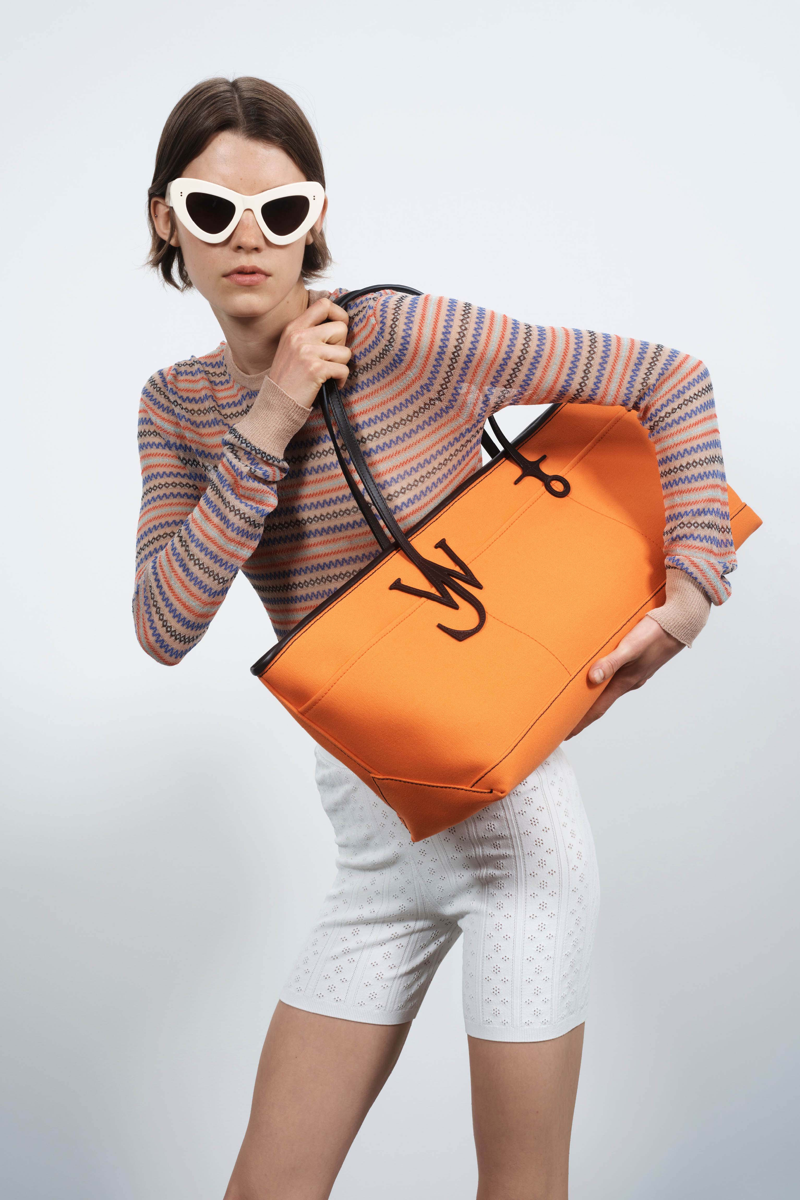 STRETCH ANCHOR CANVAS TOTE IN ORANGE - 5