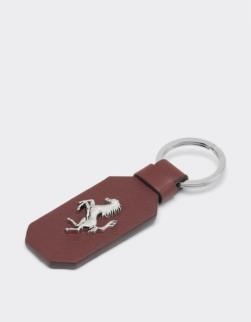 Ferrari Leather keychain with prancing horse outlook