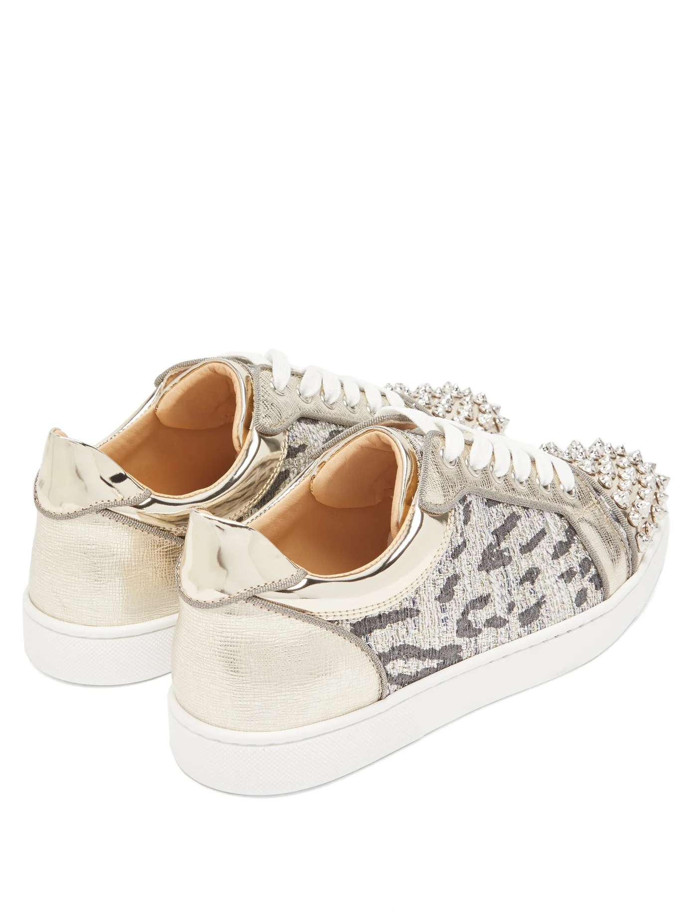 Vieira spike-embellished tweed trainers - 4